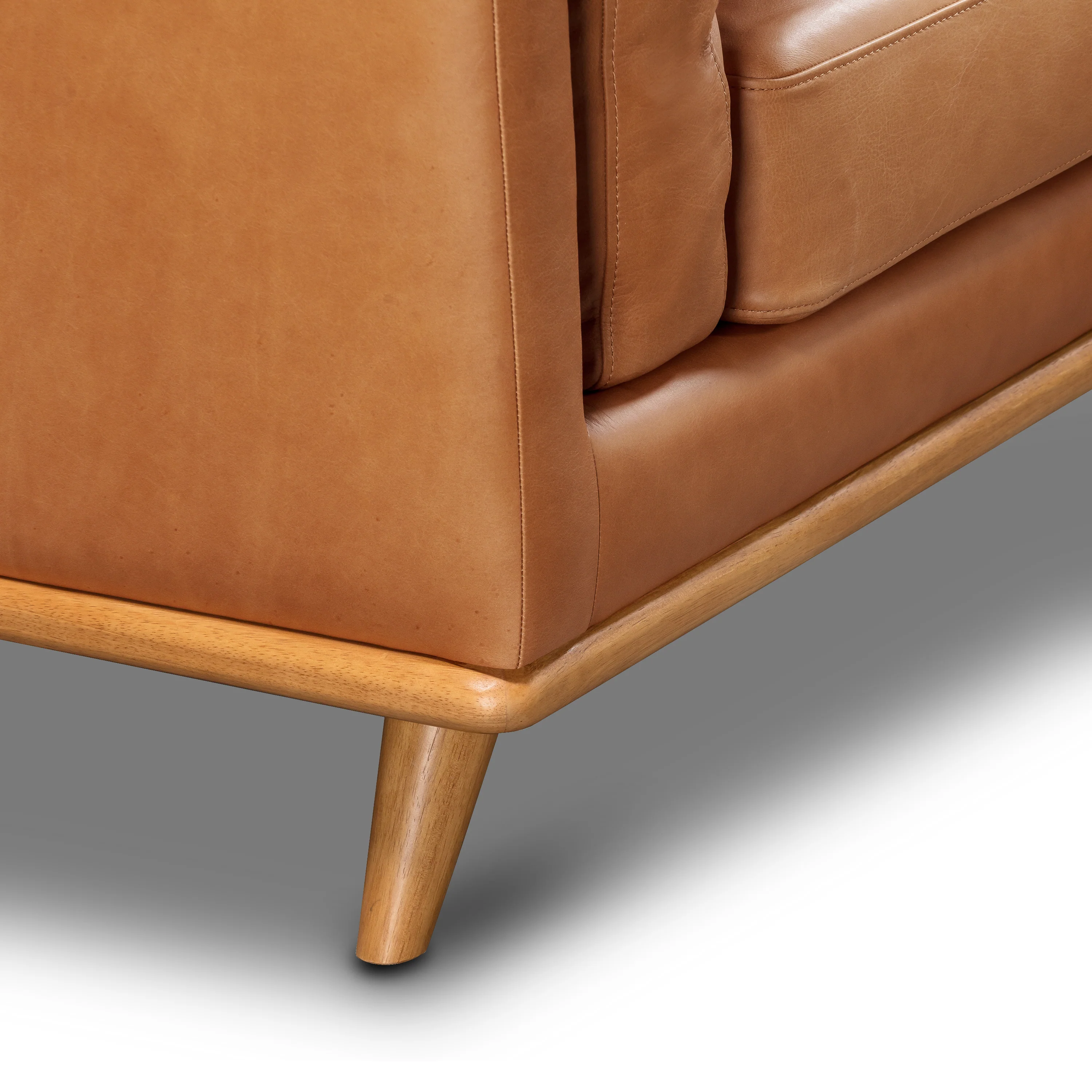 Cadiz 90" Leather Right-Facing Sectional Sofa | Saddle Tan - Image 8