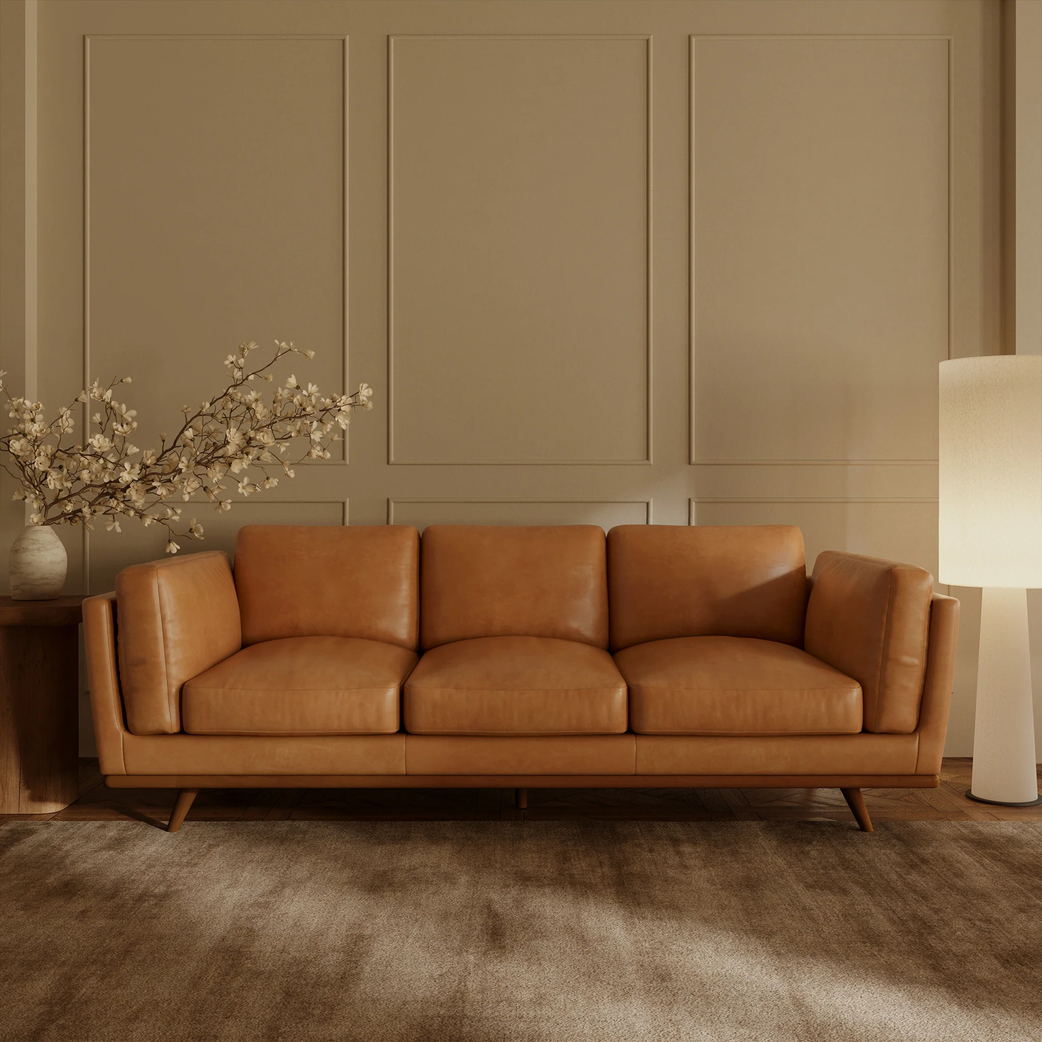 Cadiz 90" Leather Sofa | Saddle Tan - Image 2