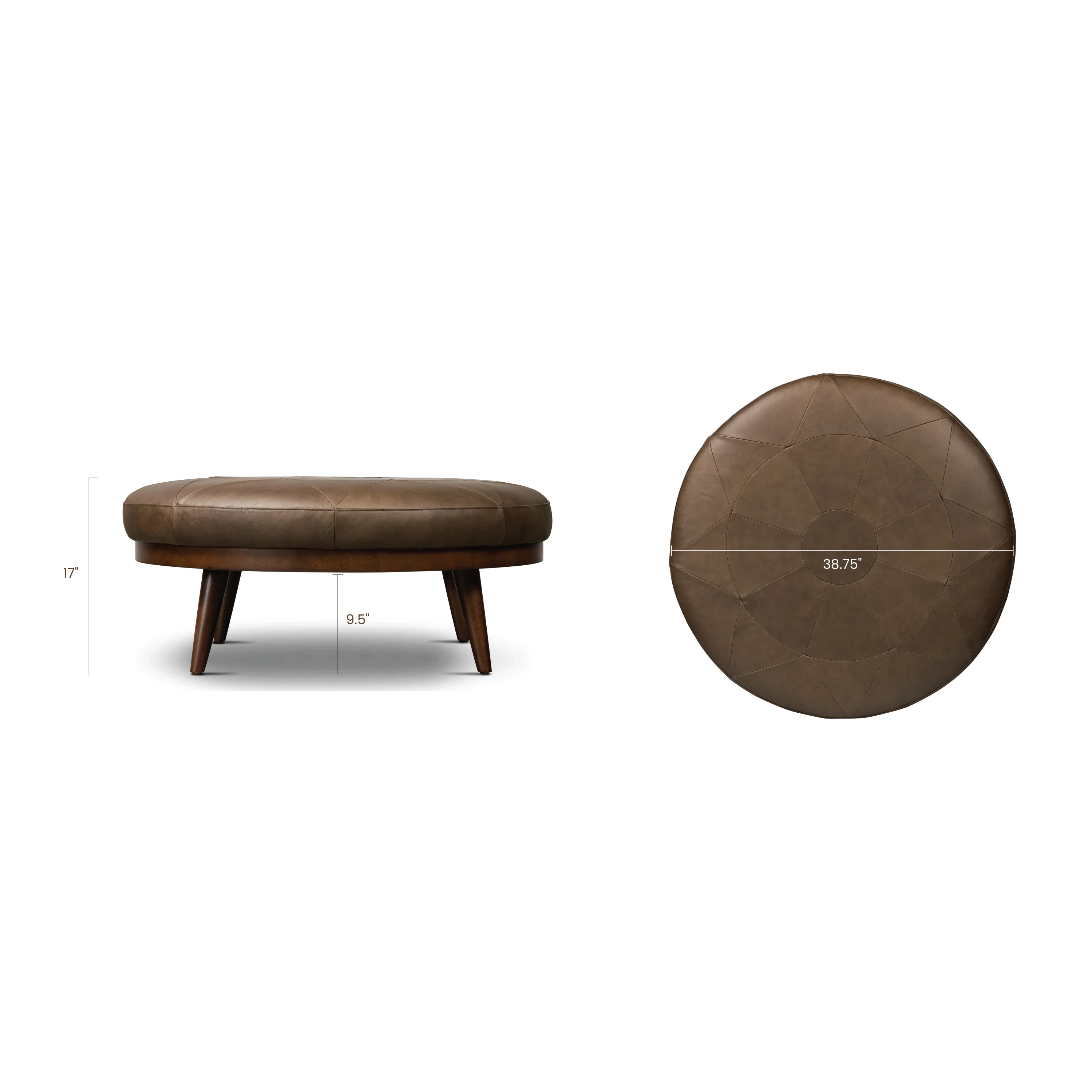 Gio Leather Ottoman | Cocoa Brown - Image 13