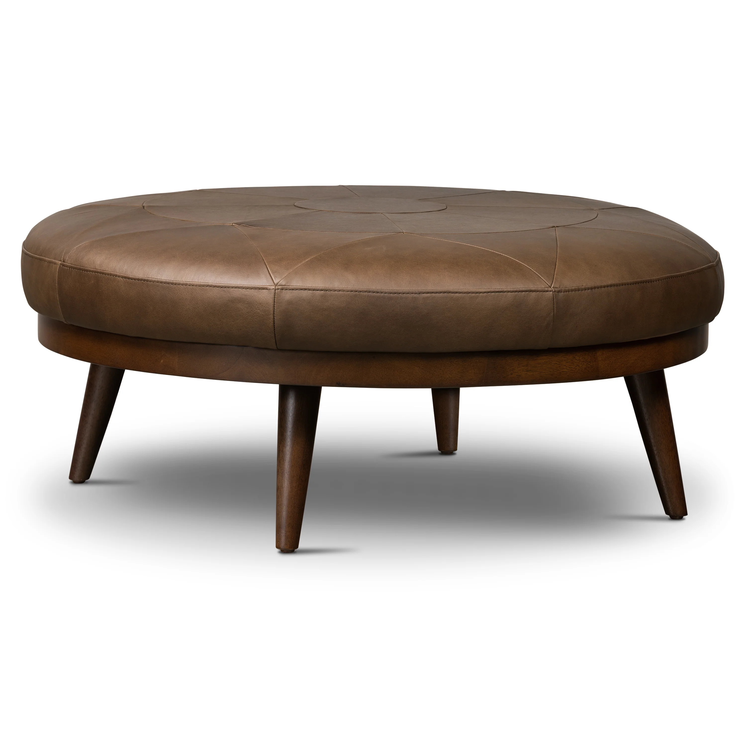 Gio Leather Ottoman | Cocoa Brown - Image 2