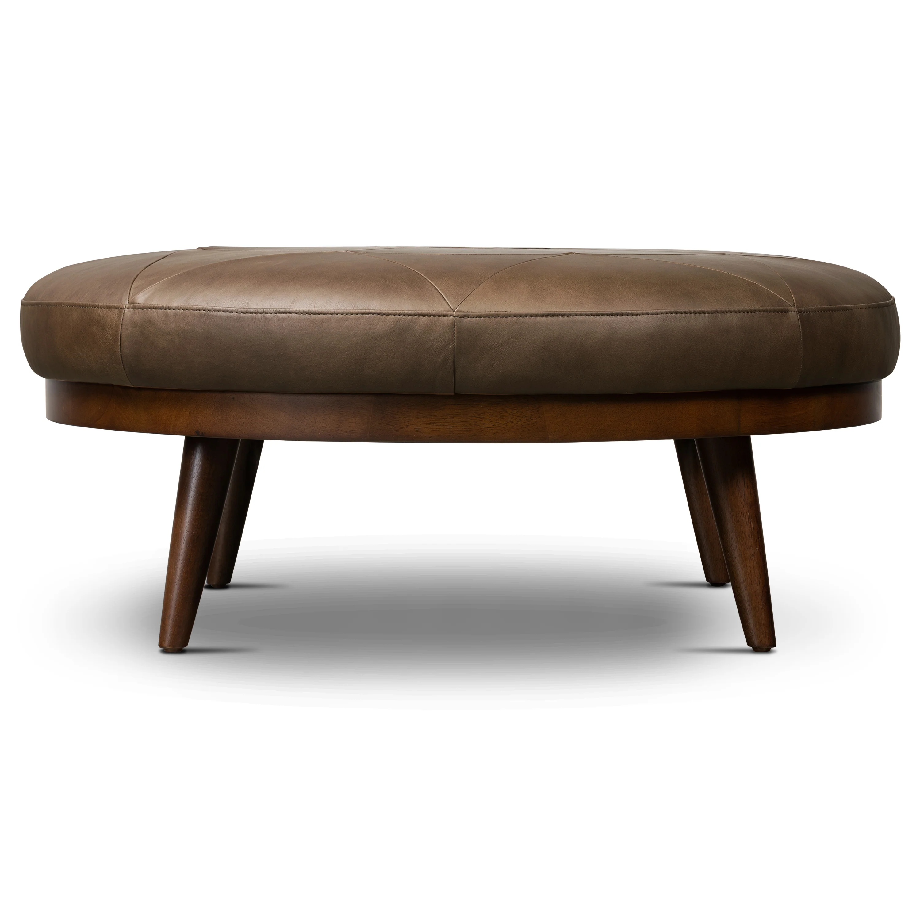 Gio Leather Ottoman | Cocoa Brown - Image 3