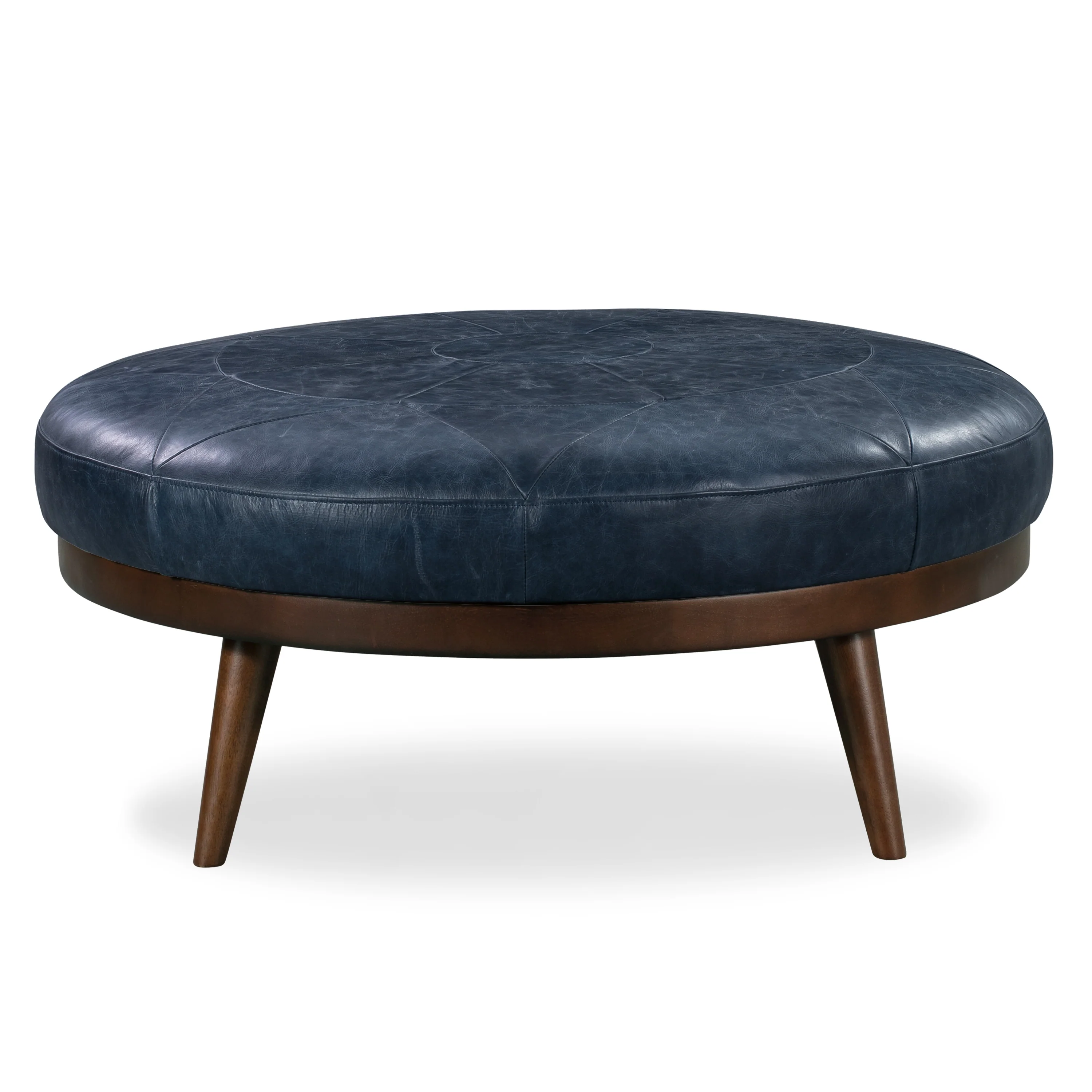 Gio Leather Ottoman | Midnight Blue - Image 5