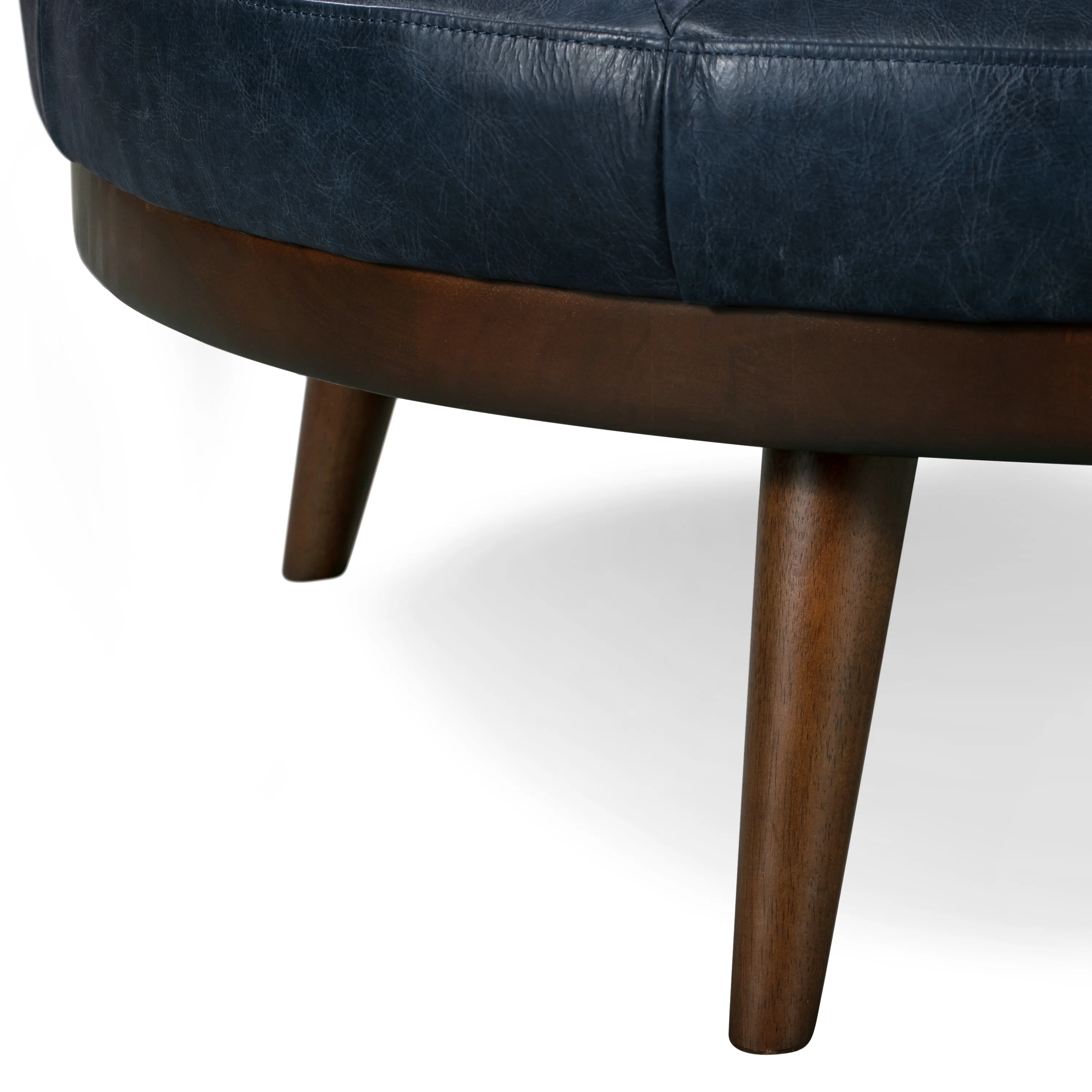 Gio Leather Ottoman | Midnight Blue - Image 7