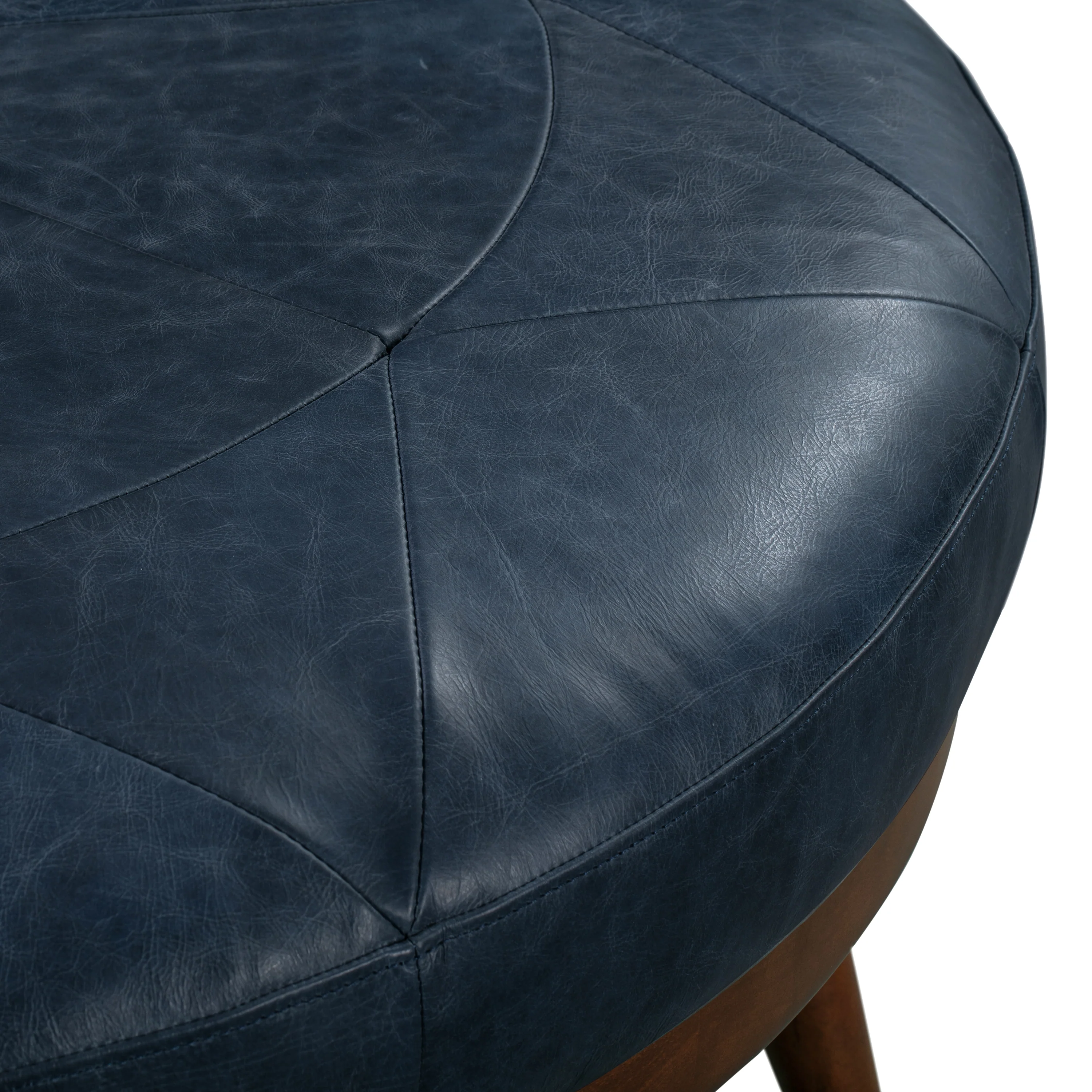 Gio Leather Ottoman | Midnight Blue - Image 8