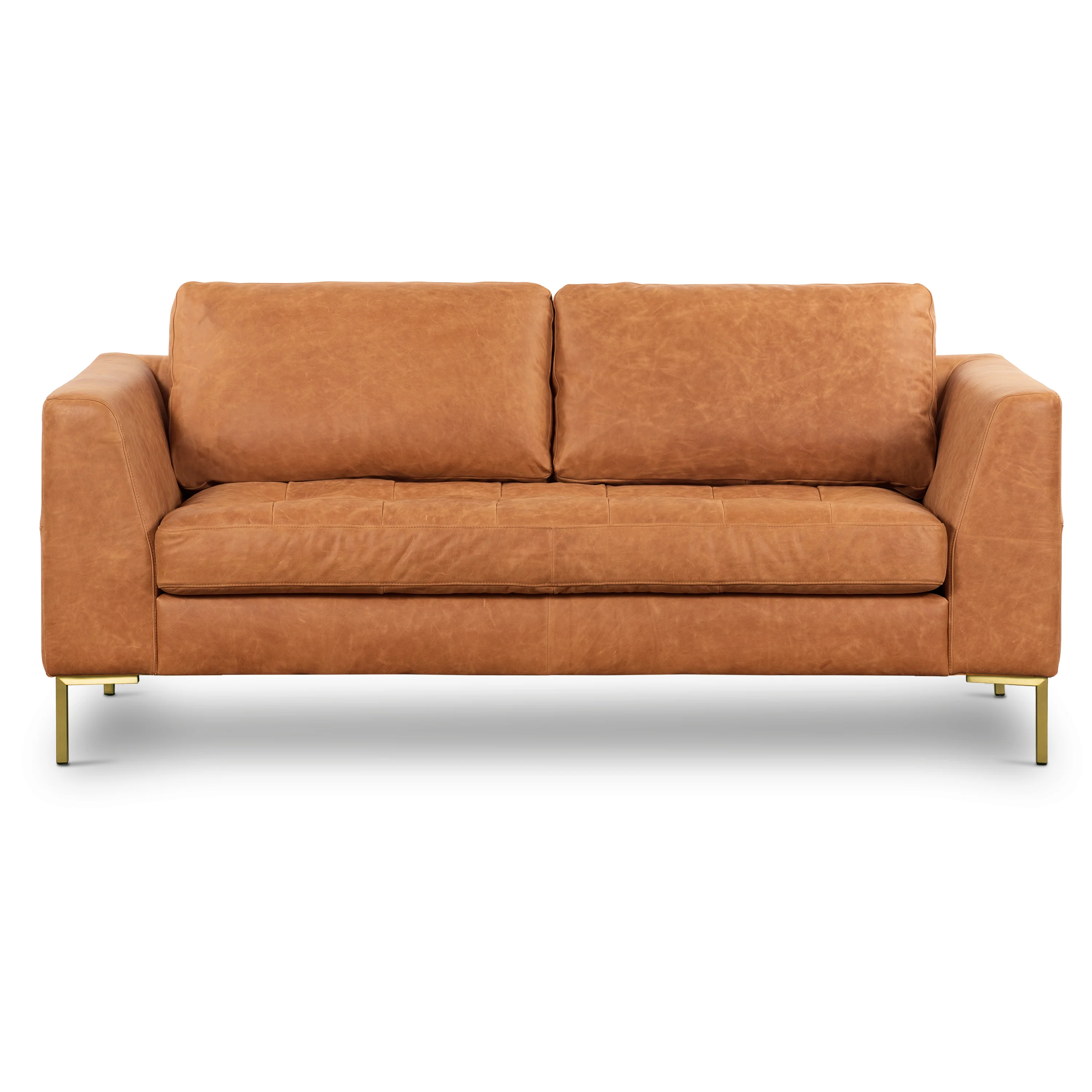 Calle 75" Leather Apartment Sofa | Cognac Tan - Image 15