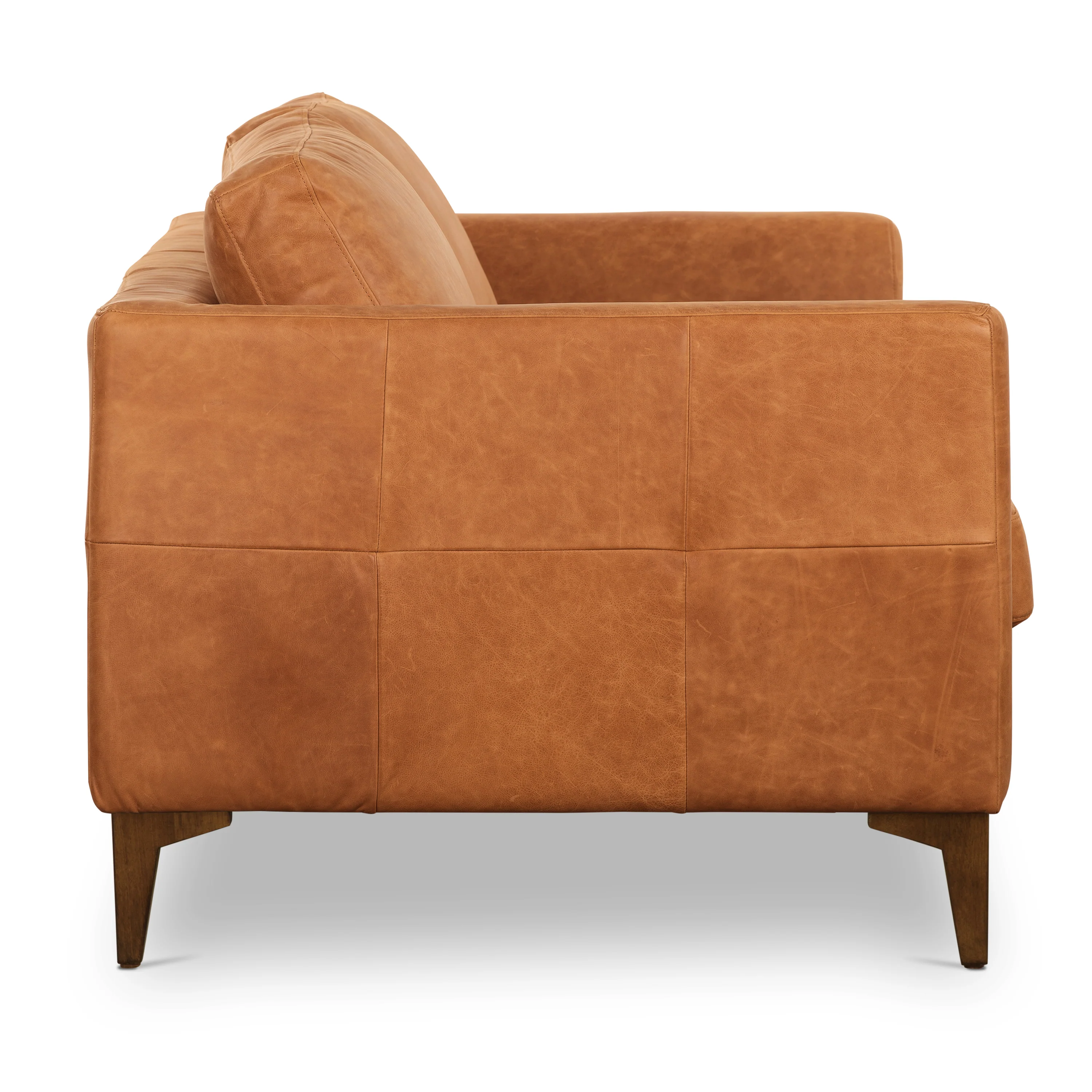 Calle 75" Leather Apartment Sofa | Cognac Tan - Image 5