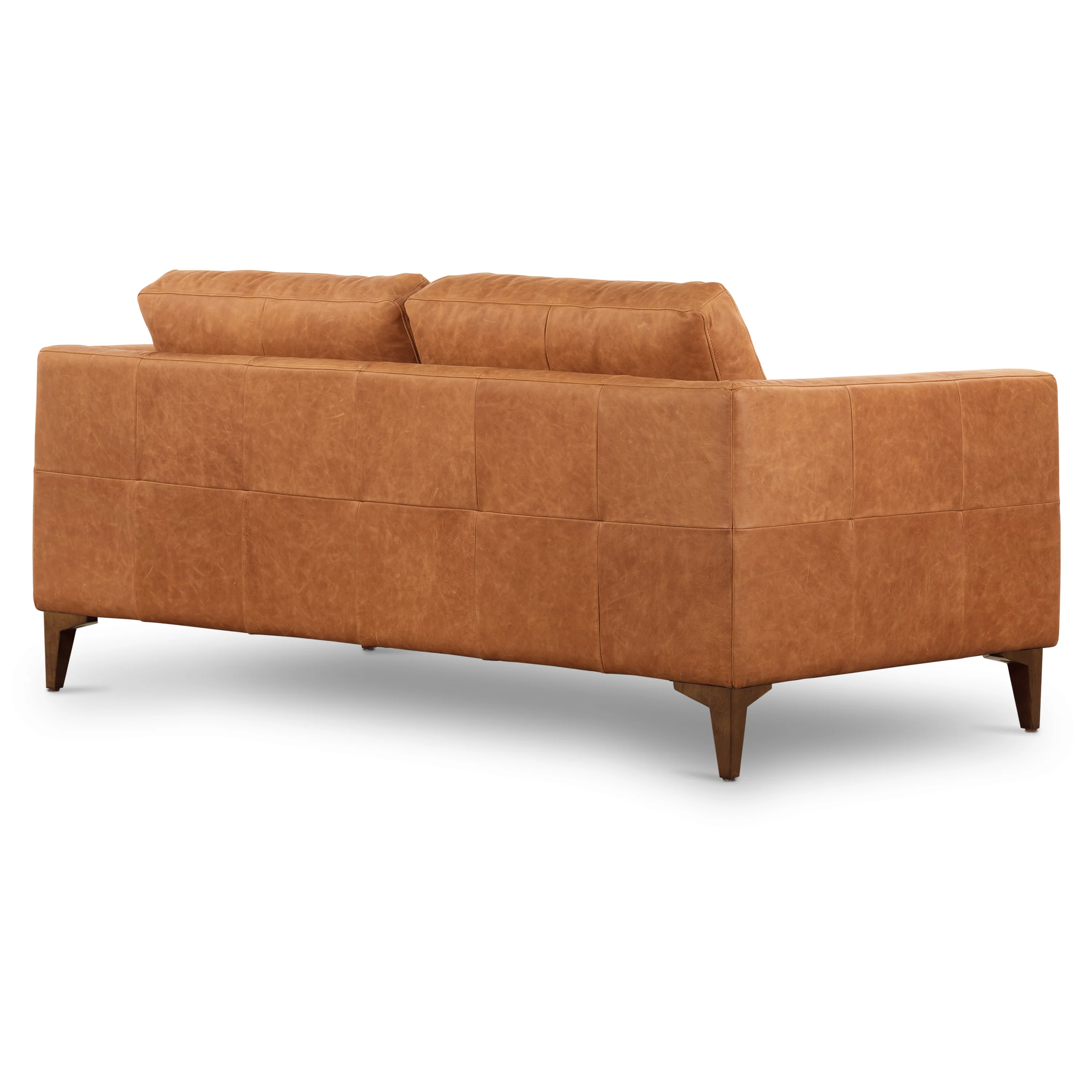 Calle 75" Leather Apartment Sofa | Cognac Tan - Image 6