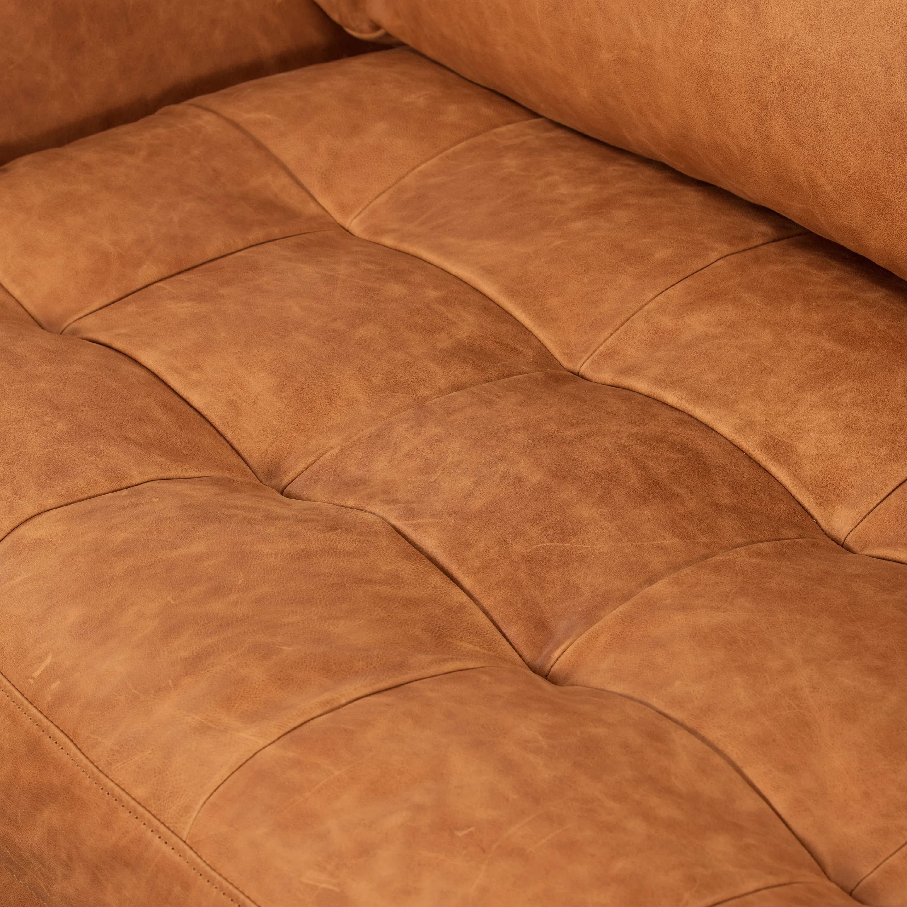 Calle 90" Leather Sofa | Cognac Tan - Image 26