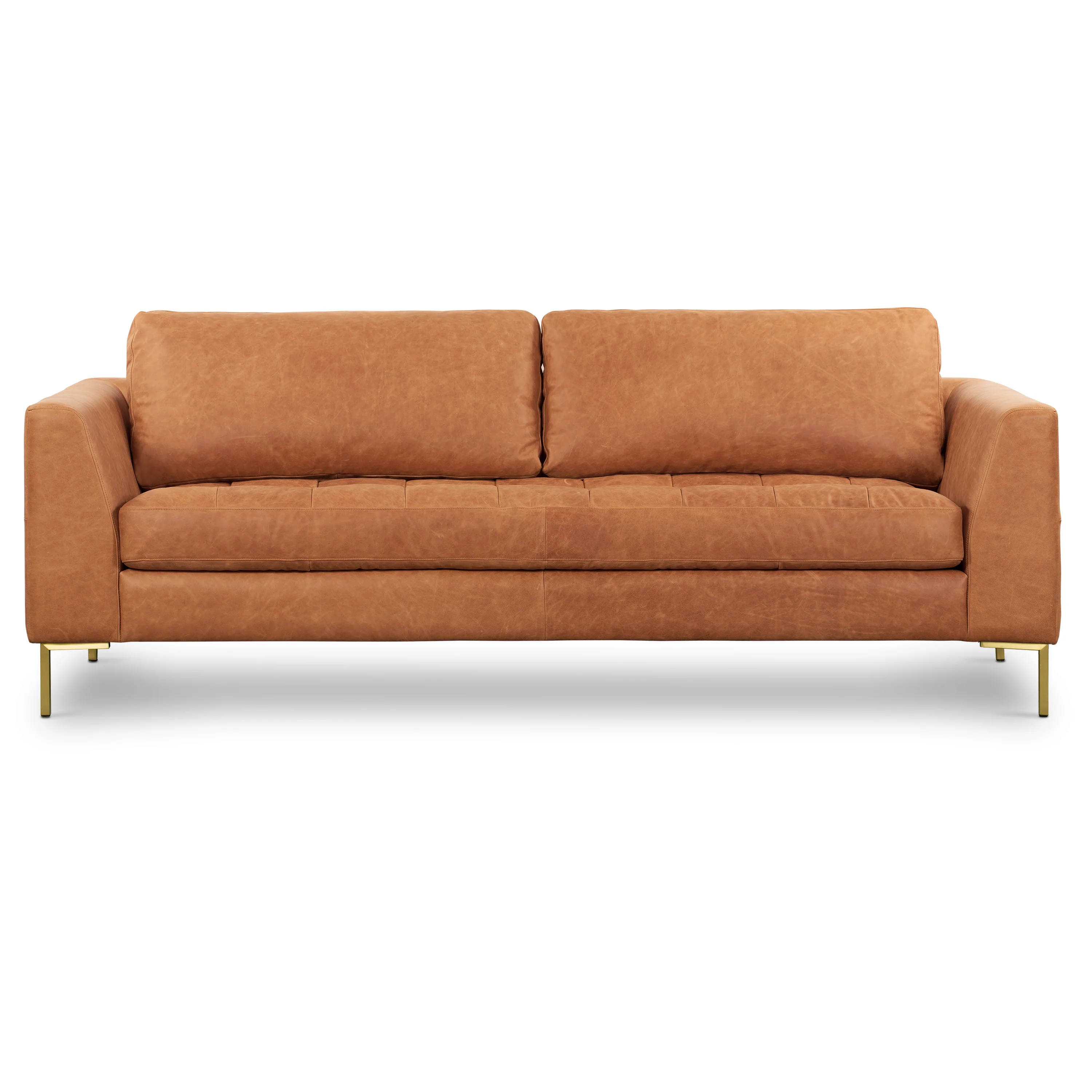 Calle 90" Leather Sofa | Cognac Tan - Image 4