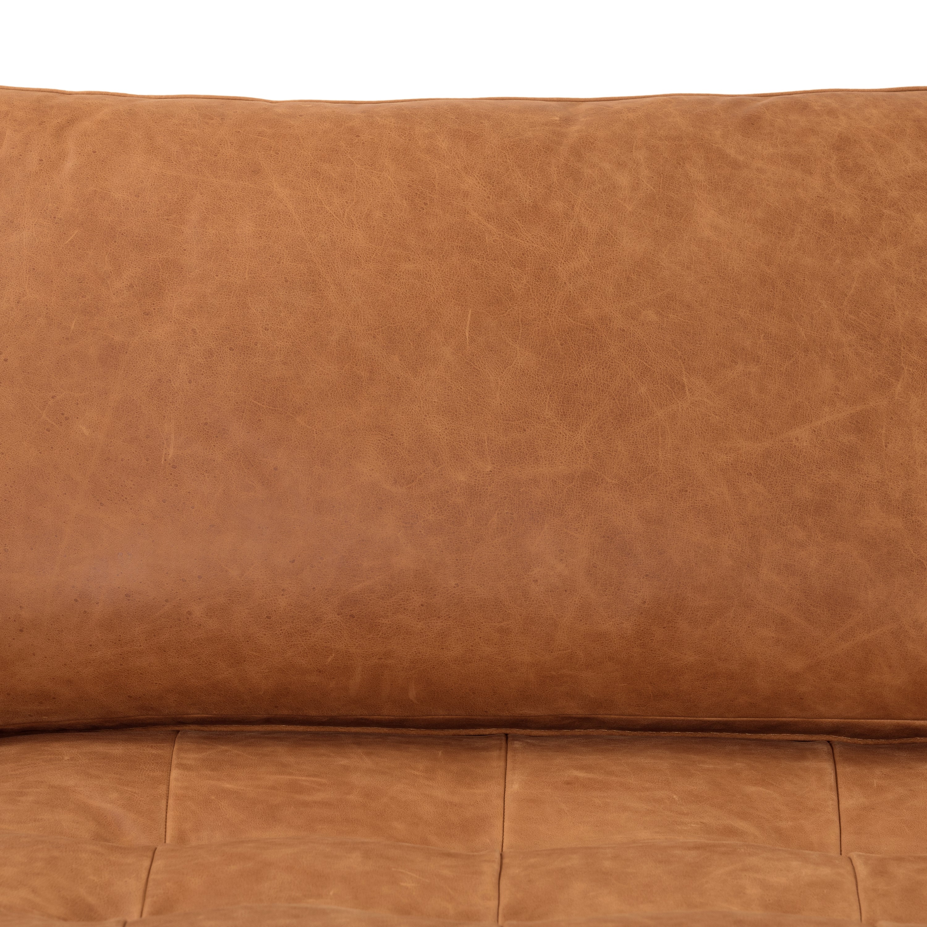 Calle 114" Leather Left-Facing Sectional Sofa | Cognac Tan - Image 13