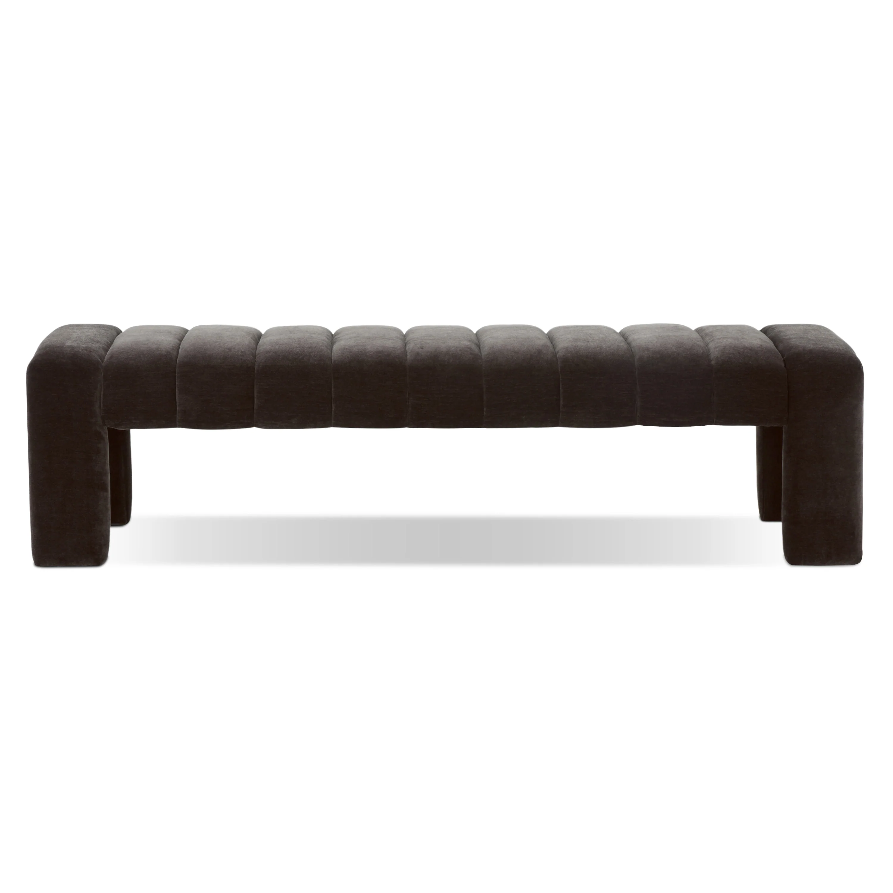 Canale 63" Fabric Bench | Ganache Brown - Image 4
