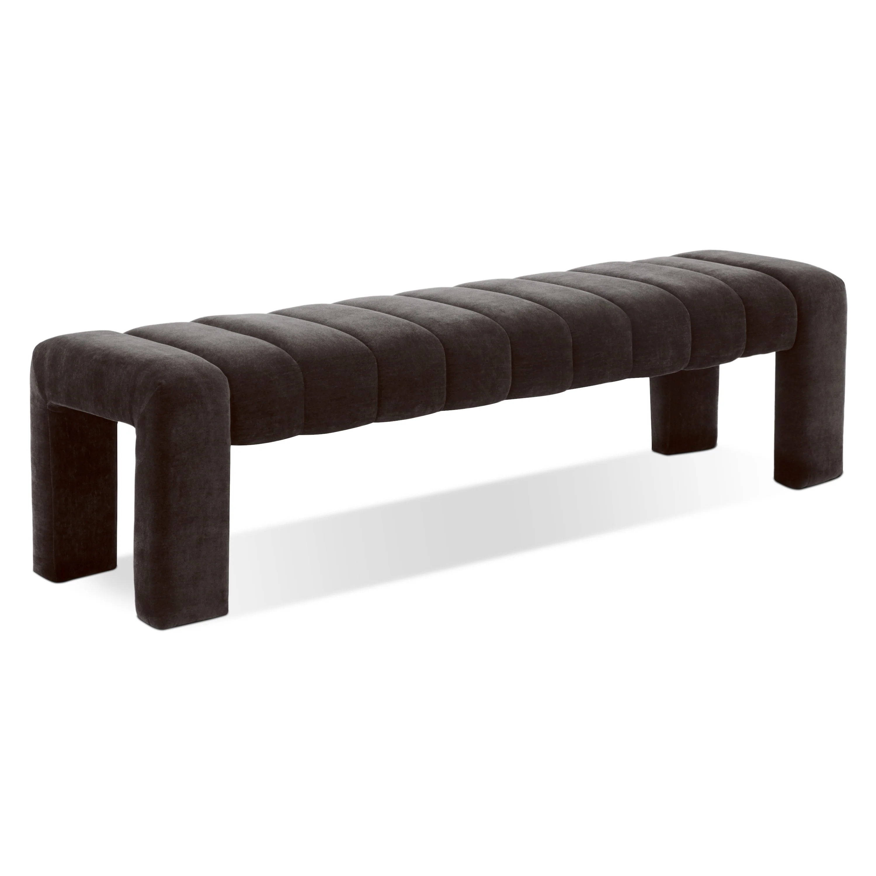 Canale 63" Fabric Bench | Ganache Brown - Image 5