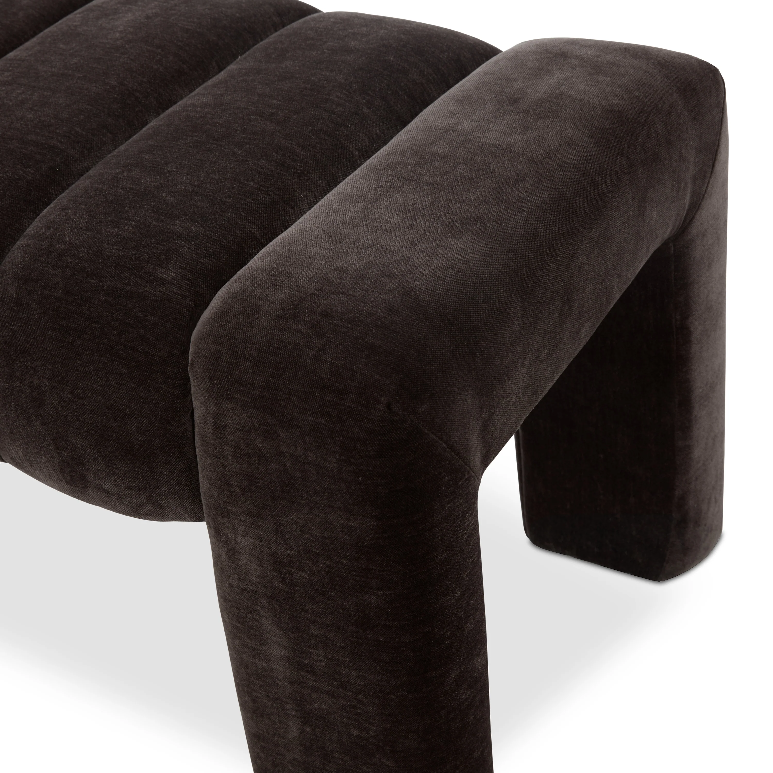 Canale 63" Fabric Bench | Ganache Brown - Image 9