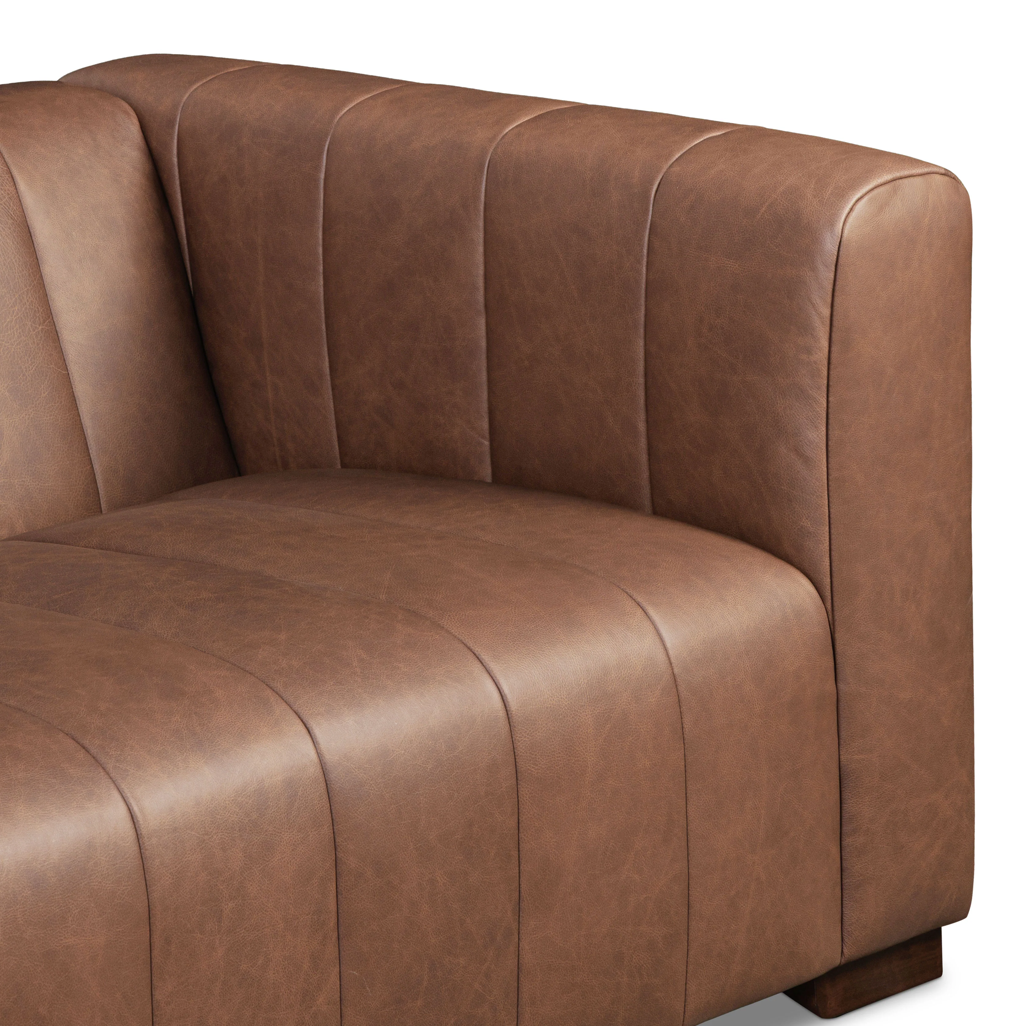 Canale 86" Leather Sofa | Caramel Brown - Image 10