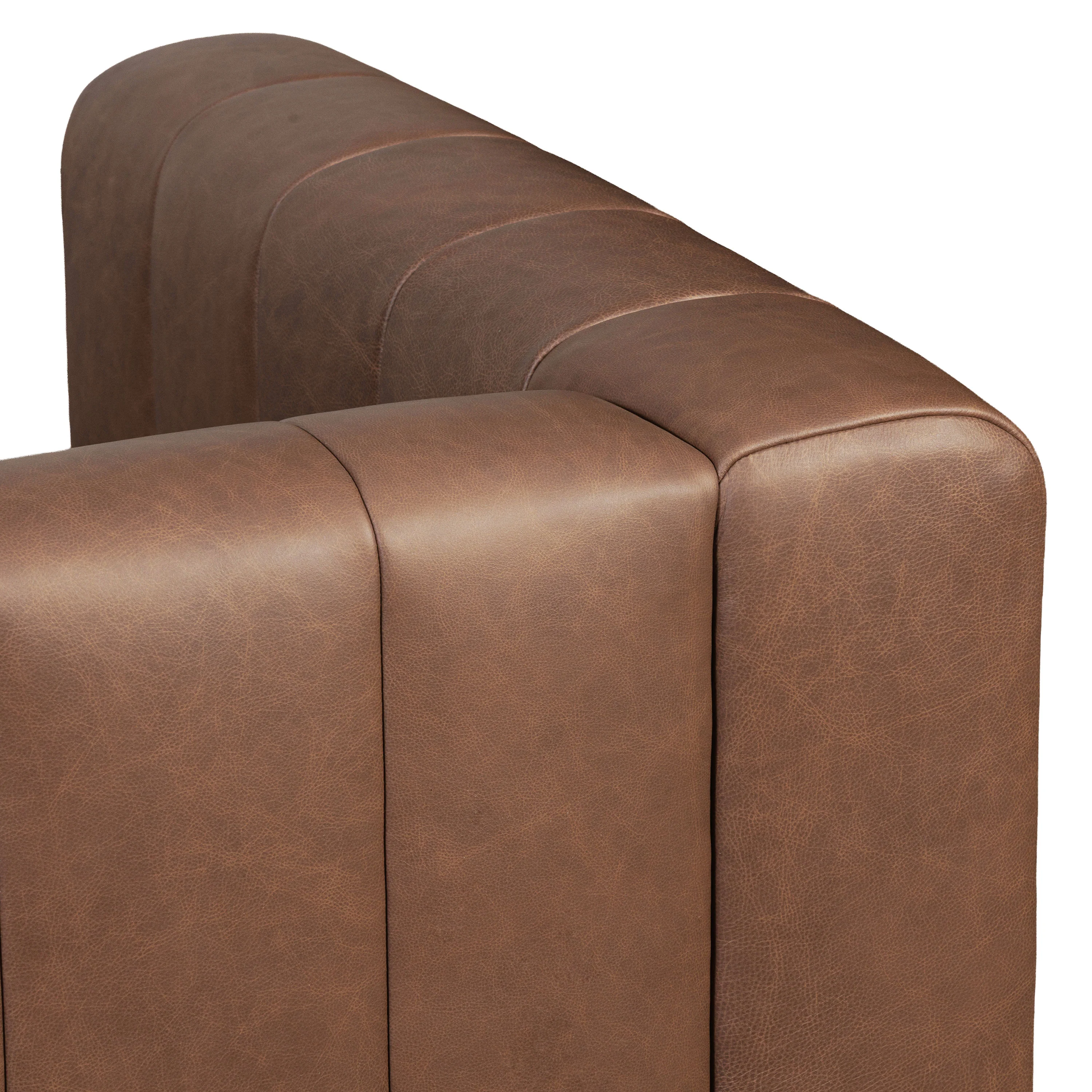 Canale 86" Leather Sofa | Caramel Brown - Image 11