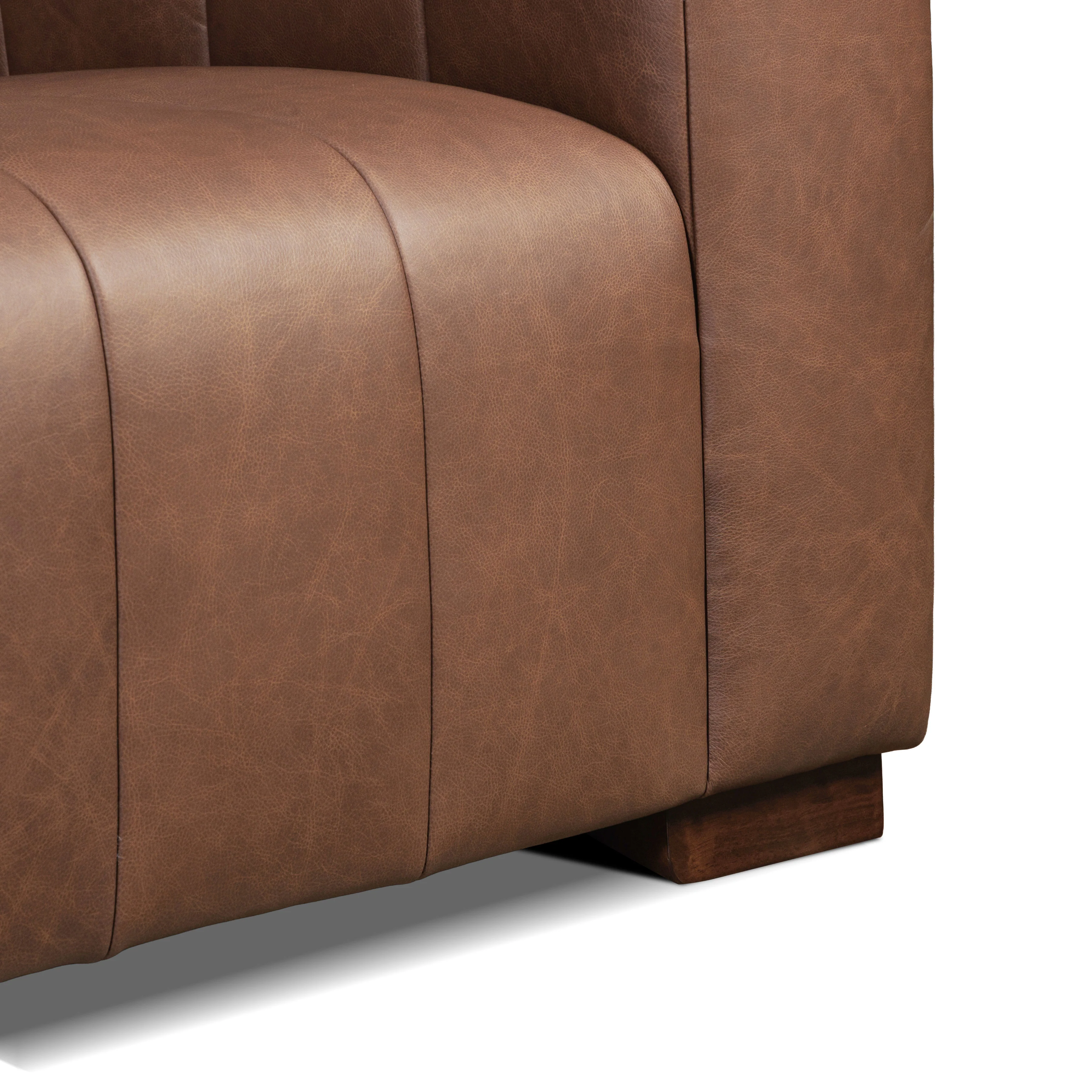 Canale 86" Leather Sofa | Caramel Brown - Image 13
