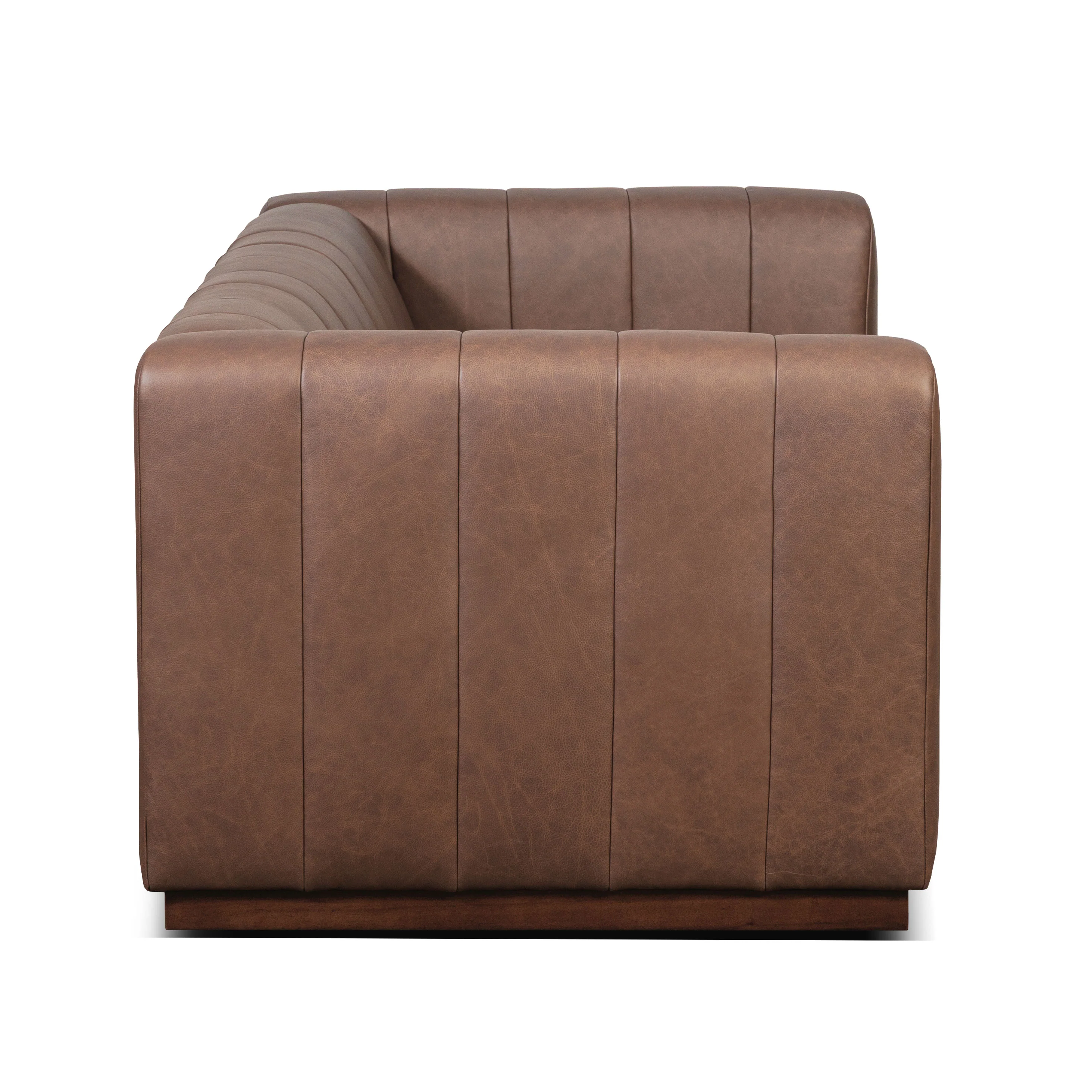 Canale 86" Leather Sofa | Caramel Brown - Image 4