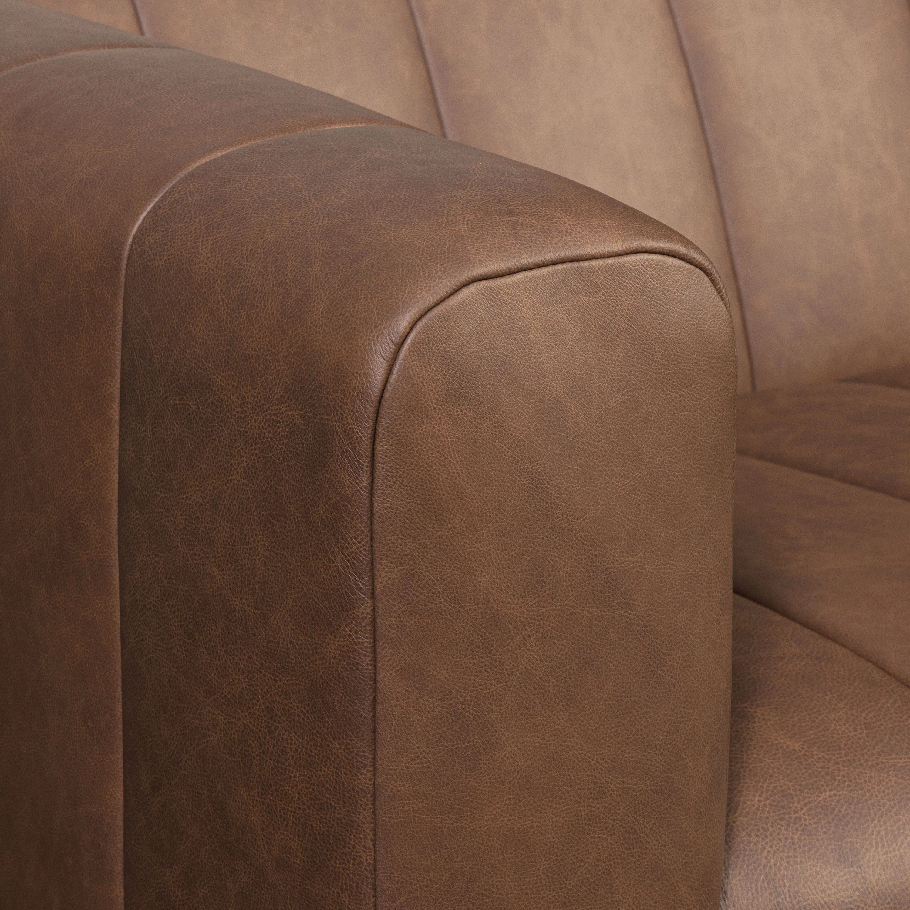 Canale 86" Leather Sofa | Caramel Brown - Image 8