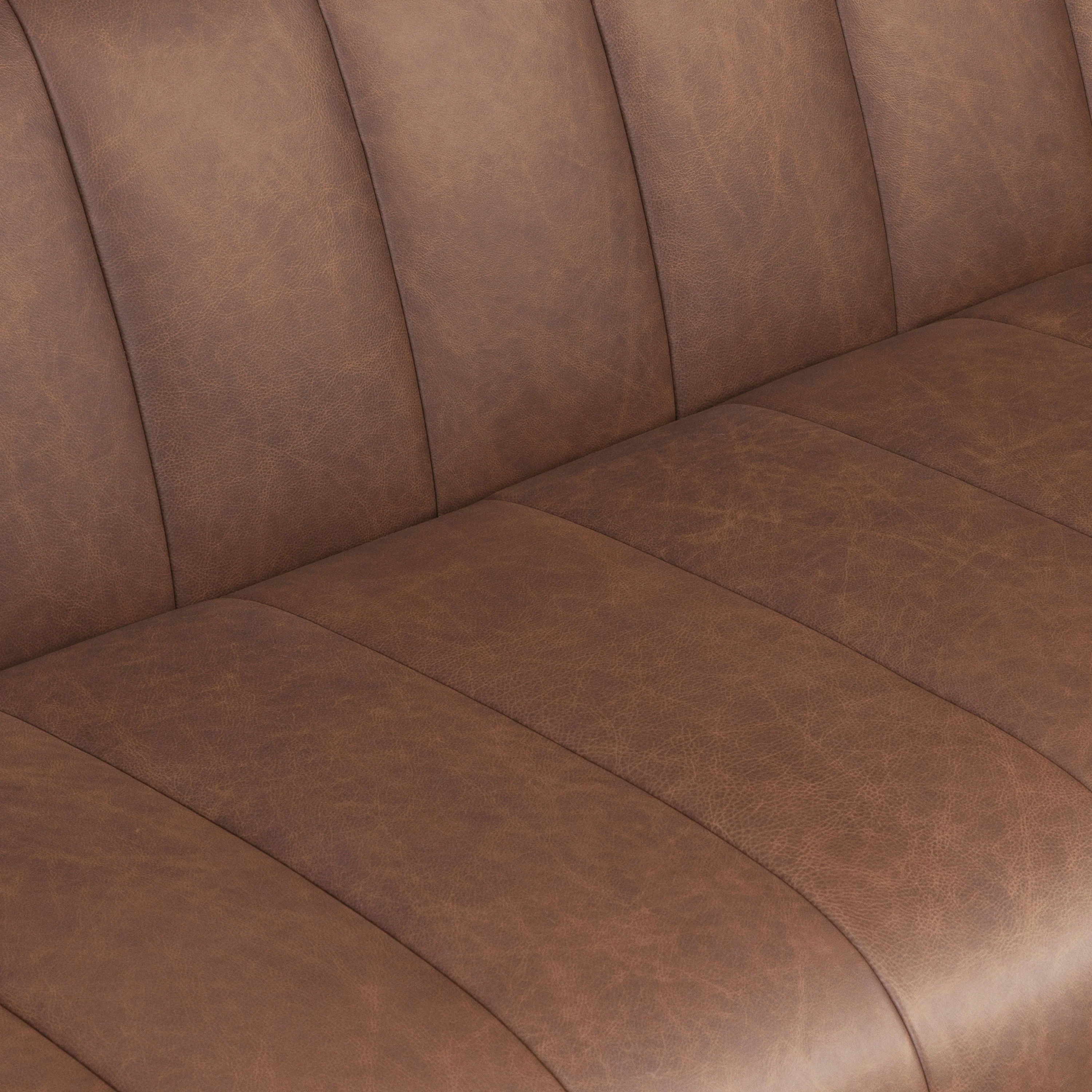 Canale 86" Leather Sofa | Caramel Brown - Image 9