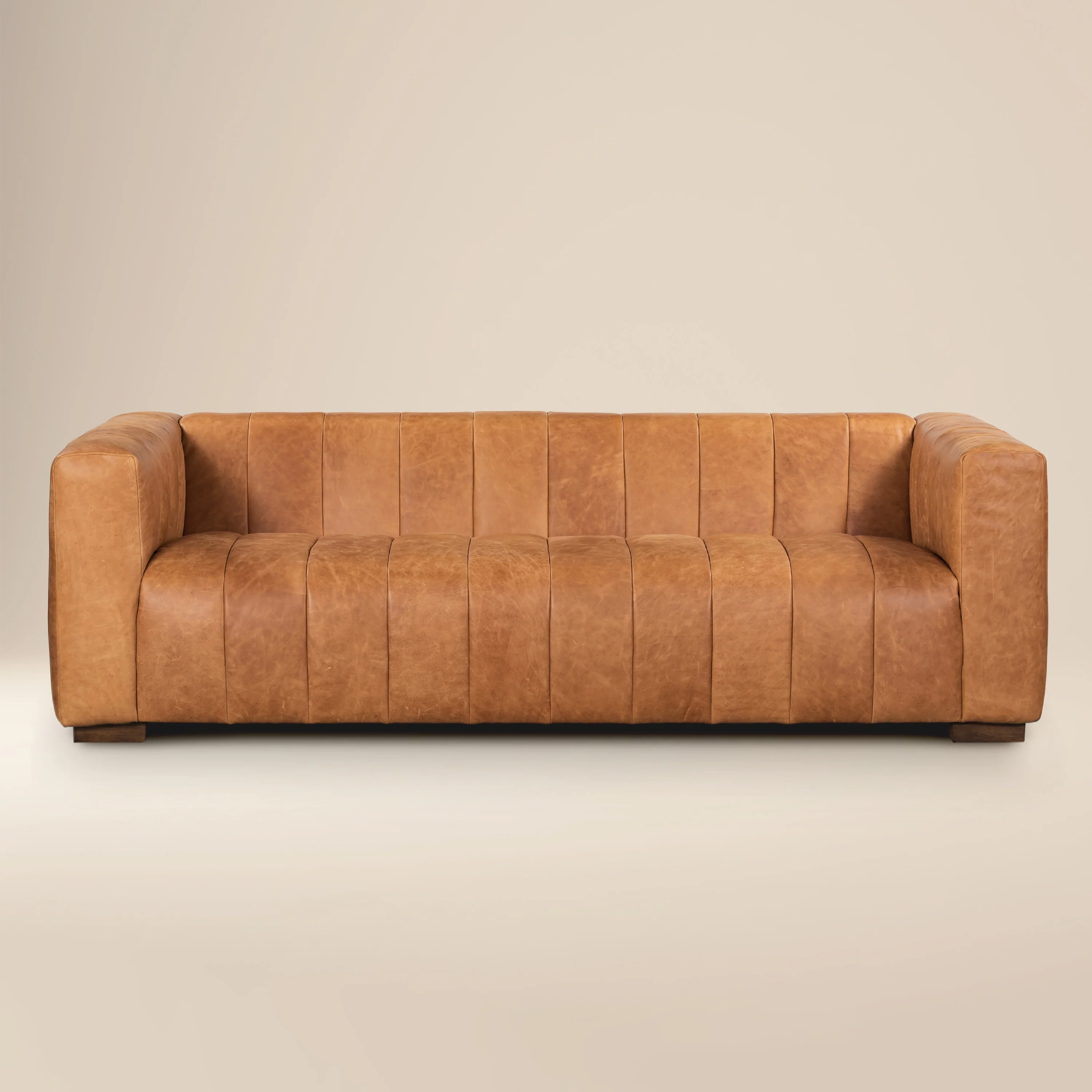 Canale 86" Leather Sofa | Cognac Tan