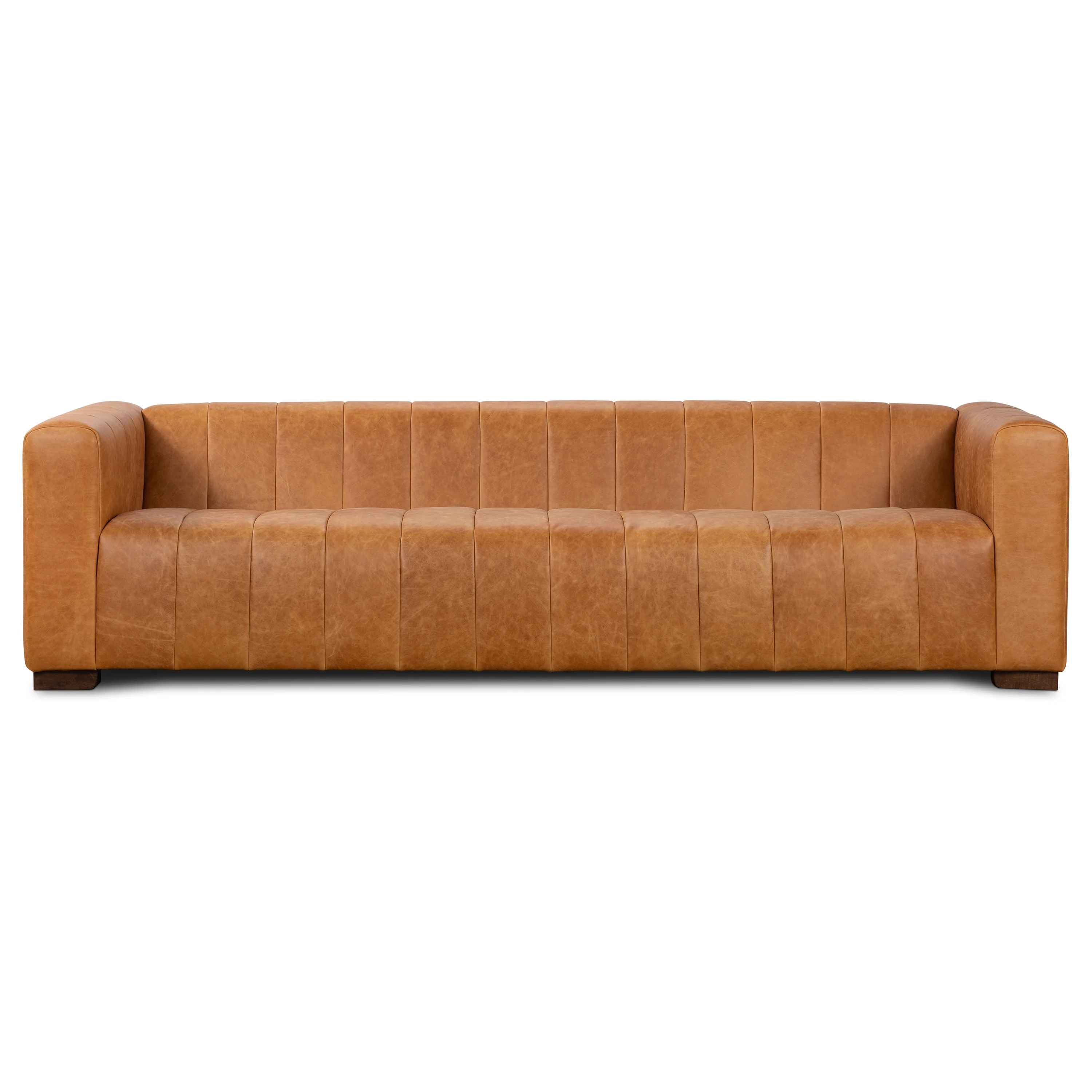 Canale 99" Leather Sofa | Cognac Tan - Image 4