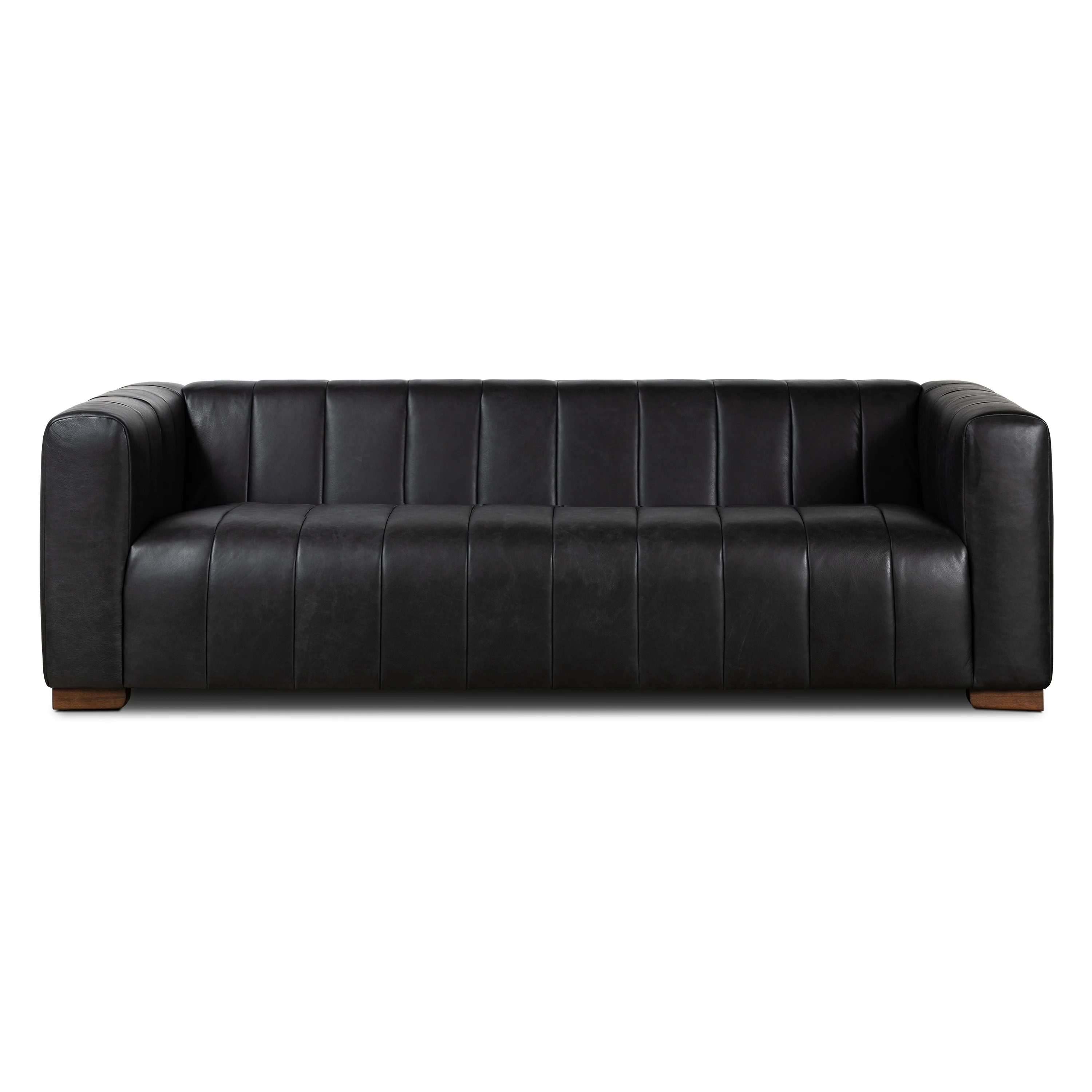 Canale 86" Leather Sofa | Onyx Black - Image 4