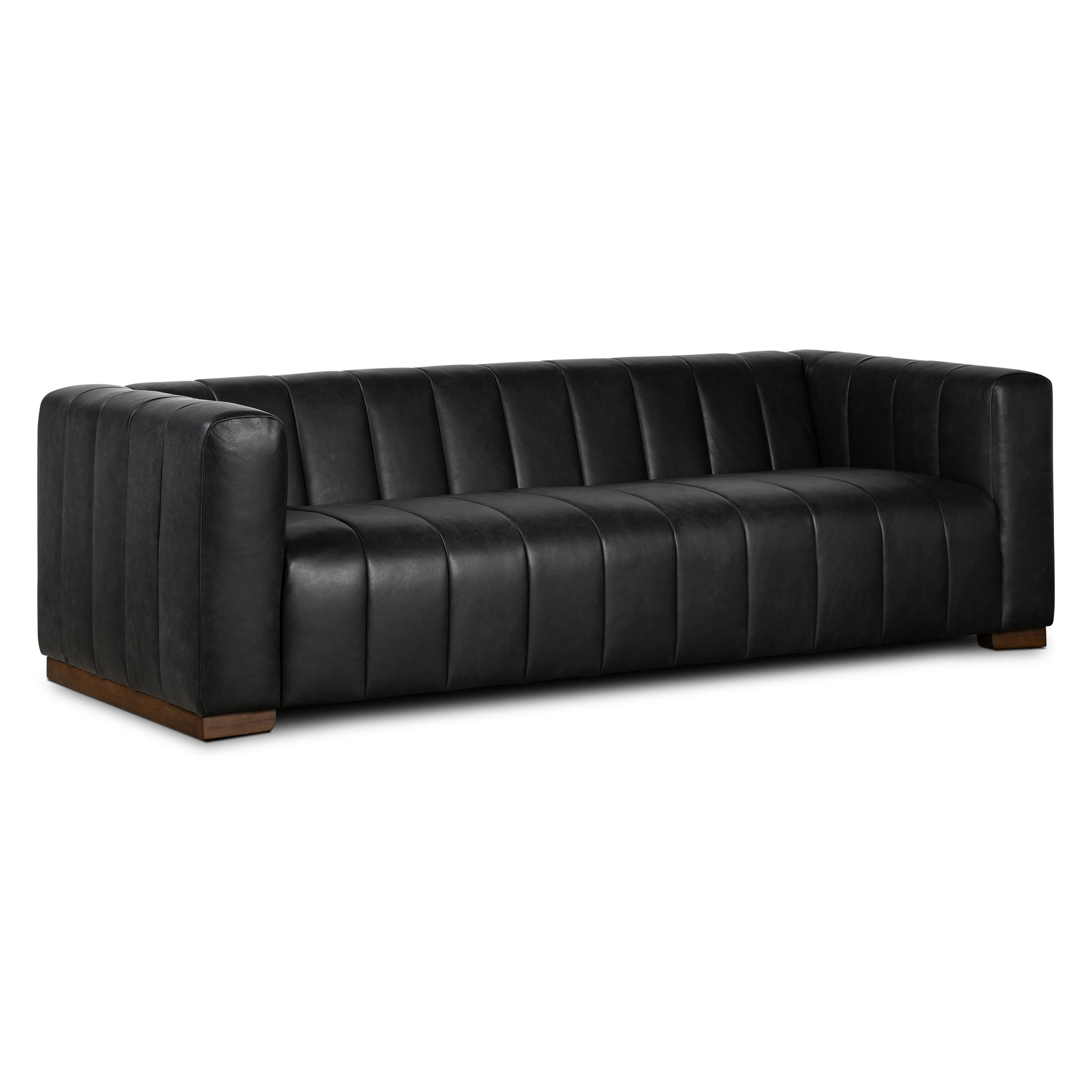 Canale 86" Leather Sofa | Onyx Black - Image 5