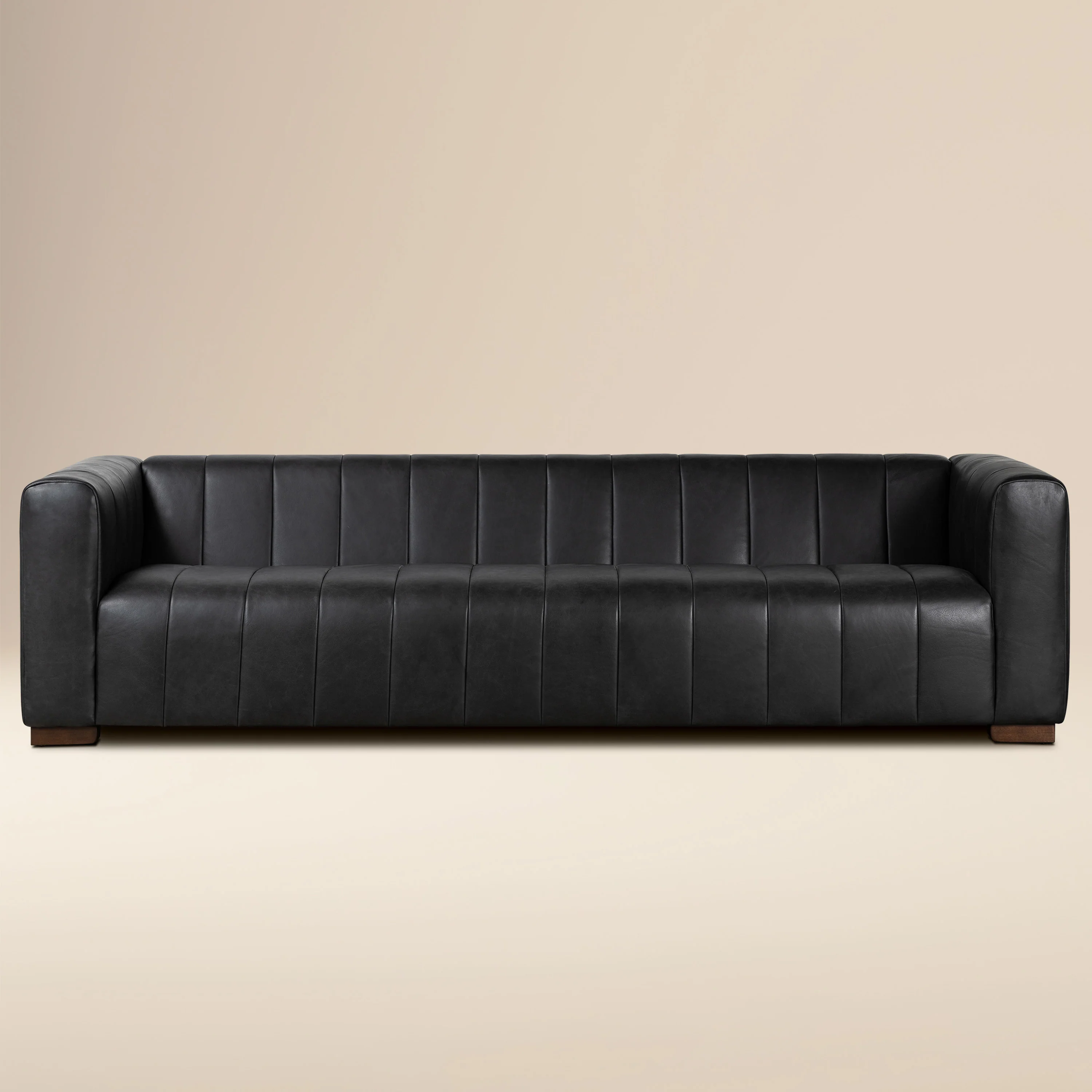 Canale 99" Leather Sofa | Onyx Black