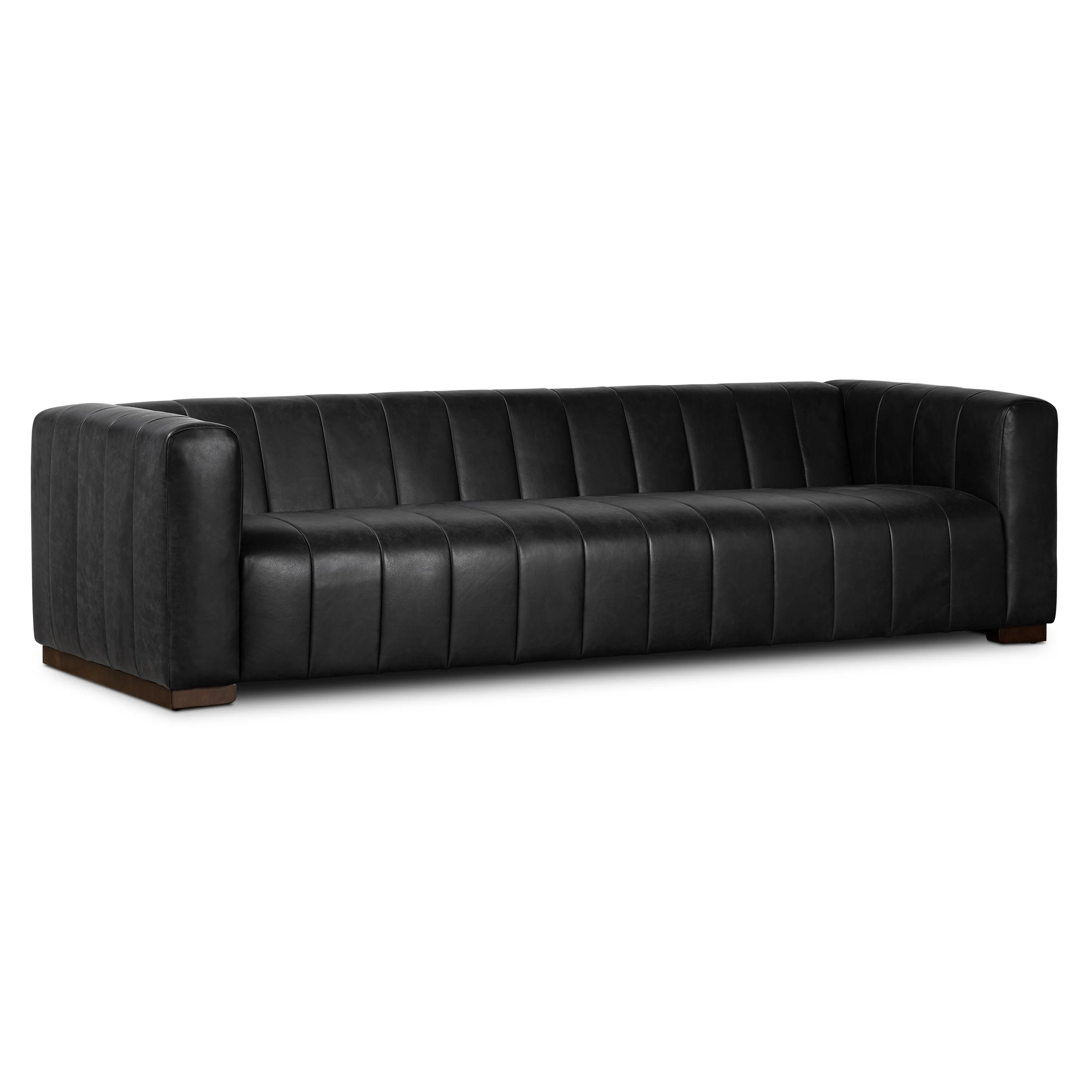 Canale 99" Leather Sofa | Onyx Black - Image 2