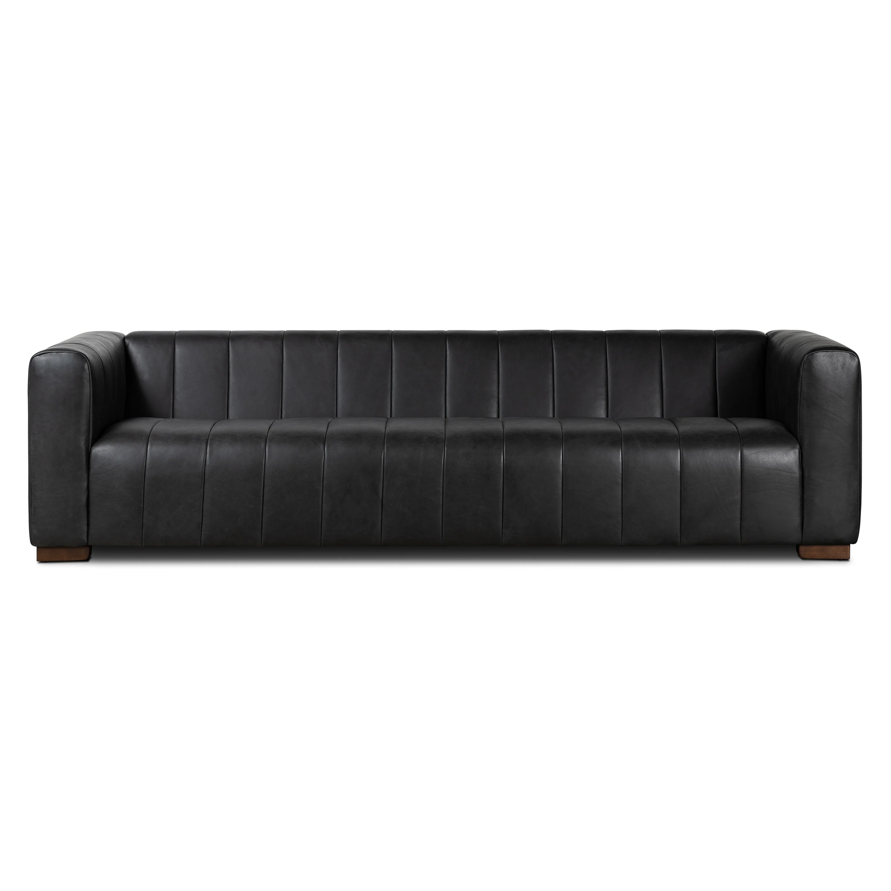 Canale 99" Leather Sofa | Onyx Black - Image 3