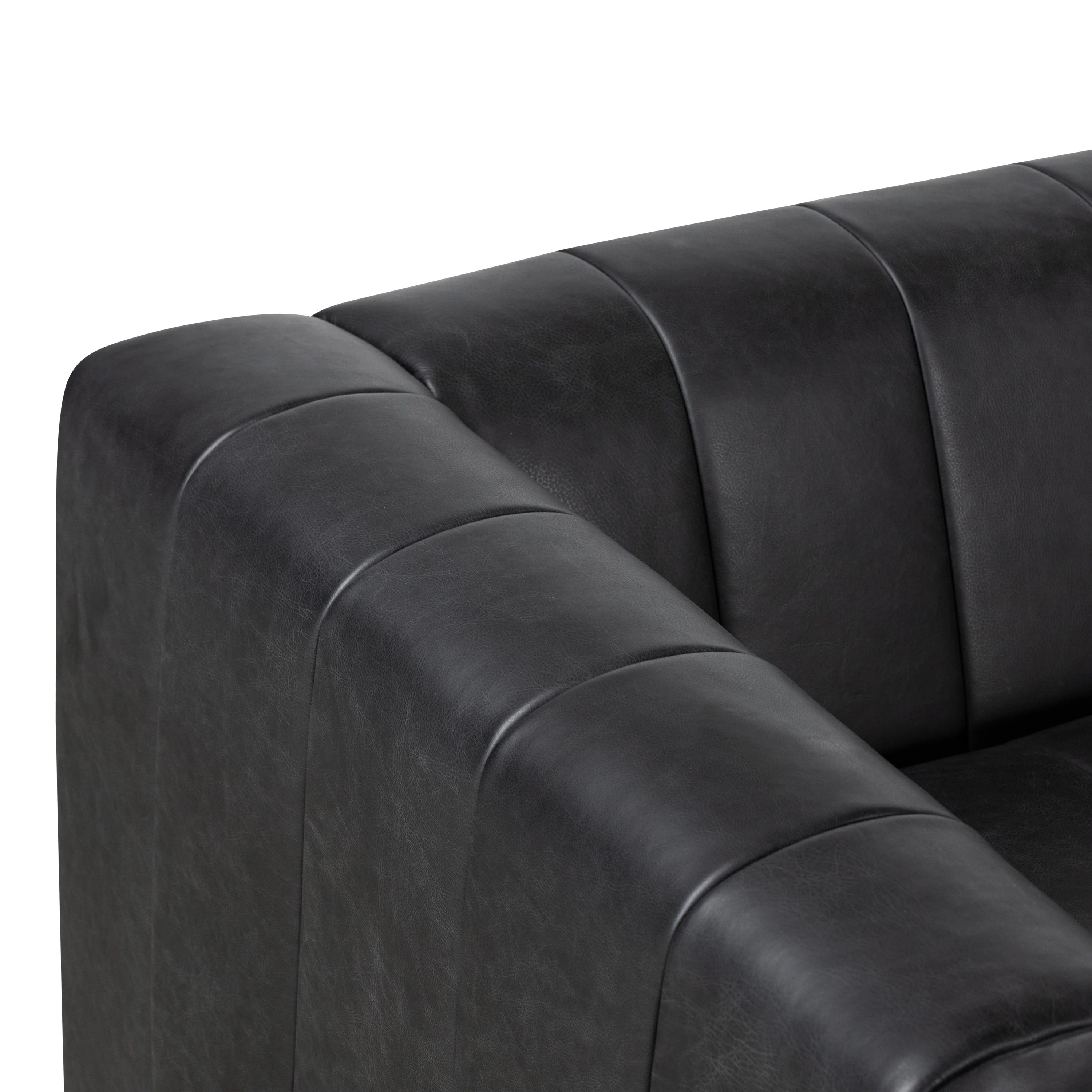 Canale 99" Leather Sofa | Onyx Black - Image 9