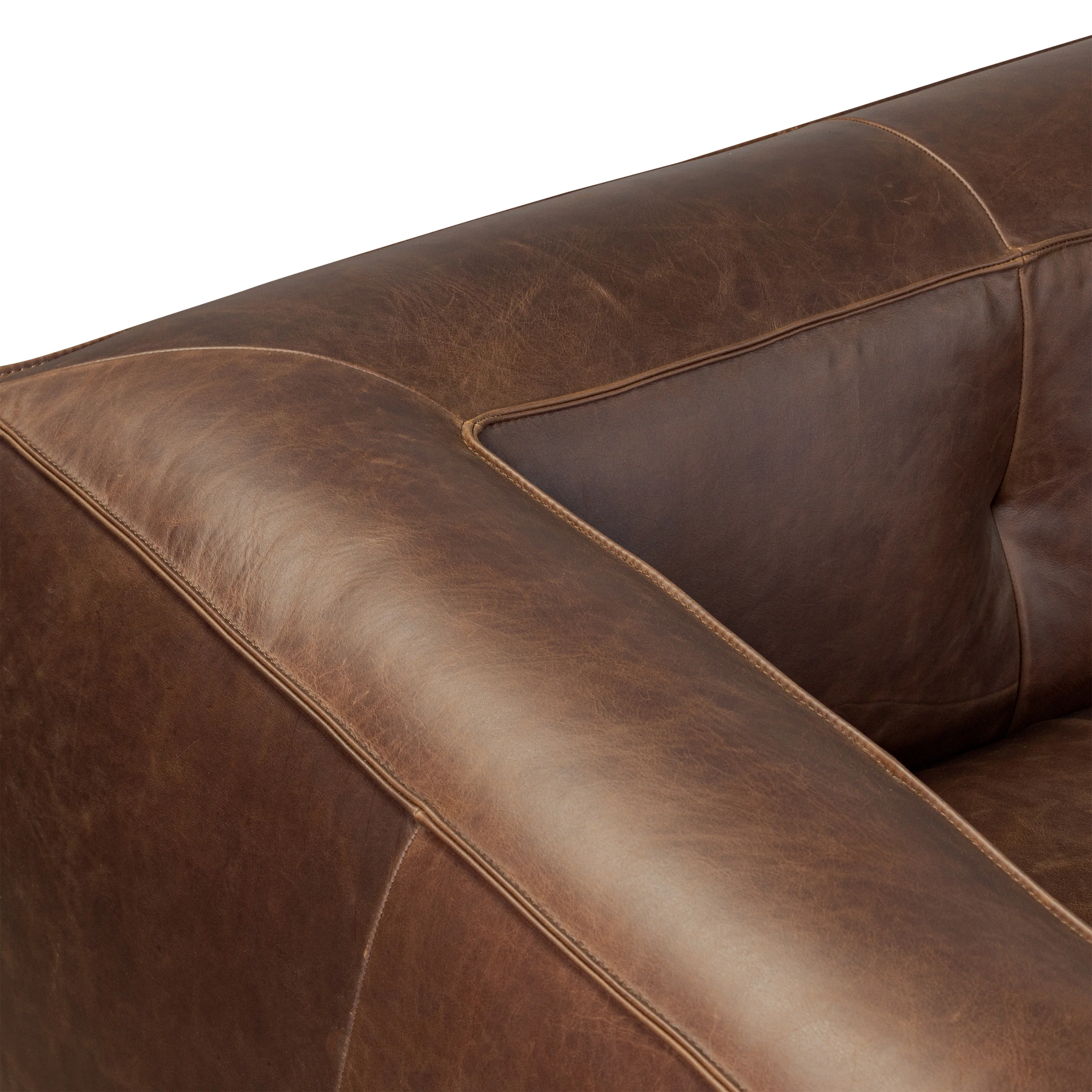 Capa 129" Leather L-Shaped Corner Sectional Sofa | Chocolate Brown - Image 10