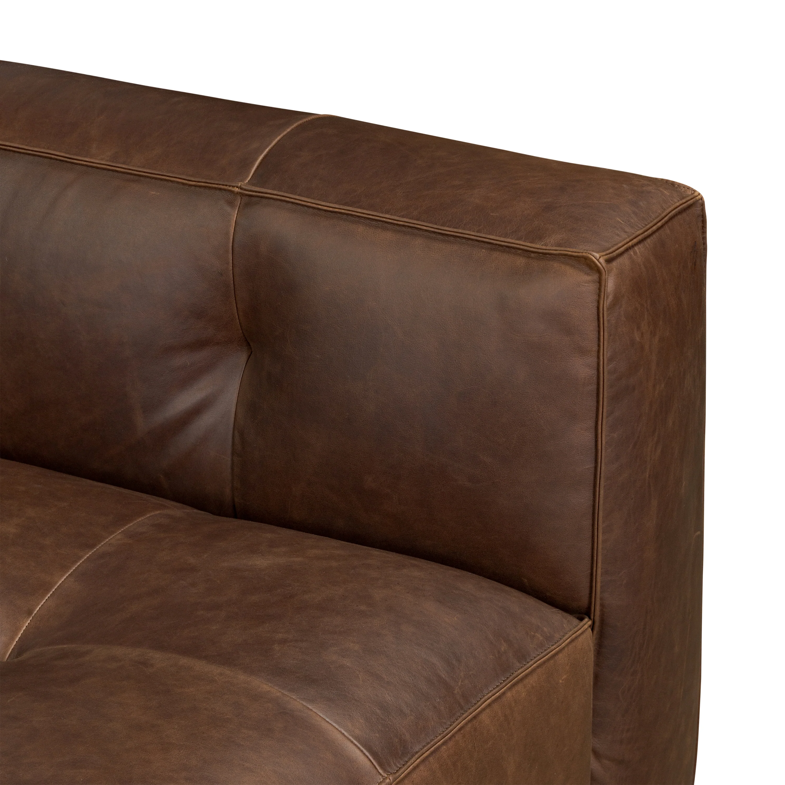 Capa 129" Leather L-Shaped Corner Sectional Sofa | Chocolate Brown - Image 11