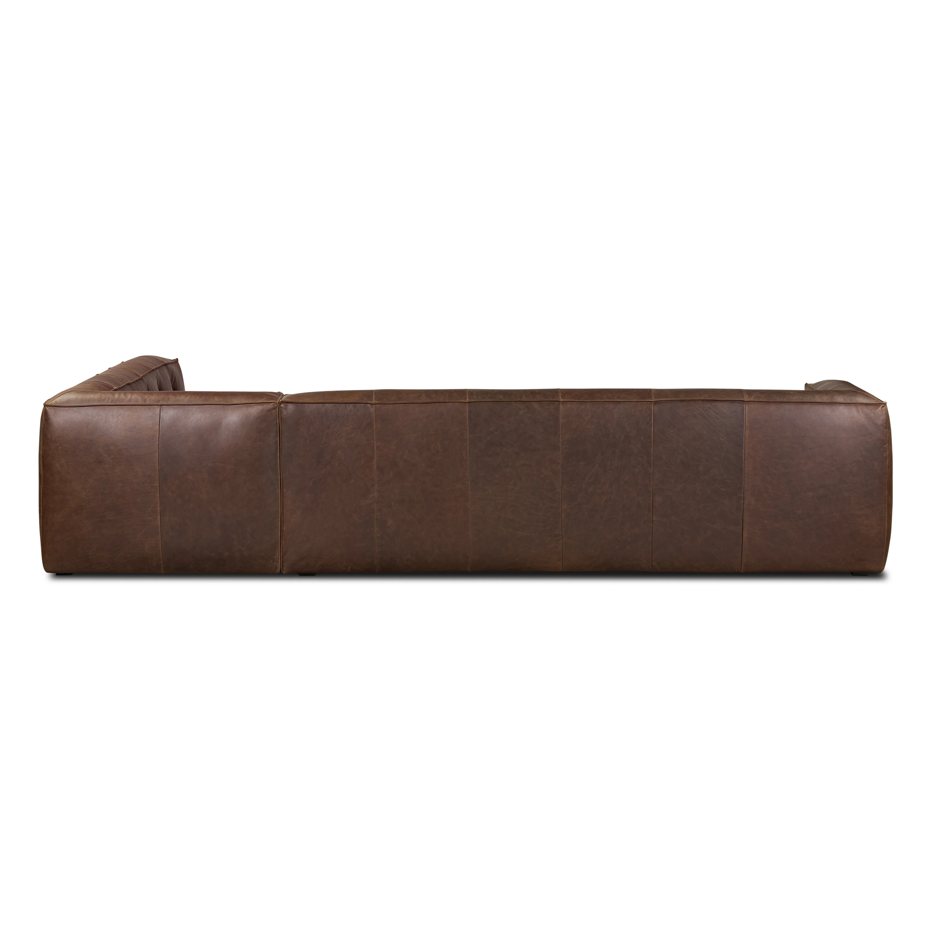 Capa 129" Leather L-Shaped Corner Sectional Sofa | Chocolate Brown - Image 5