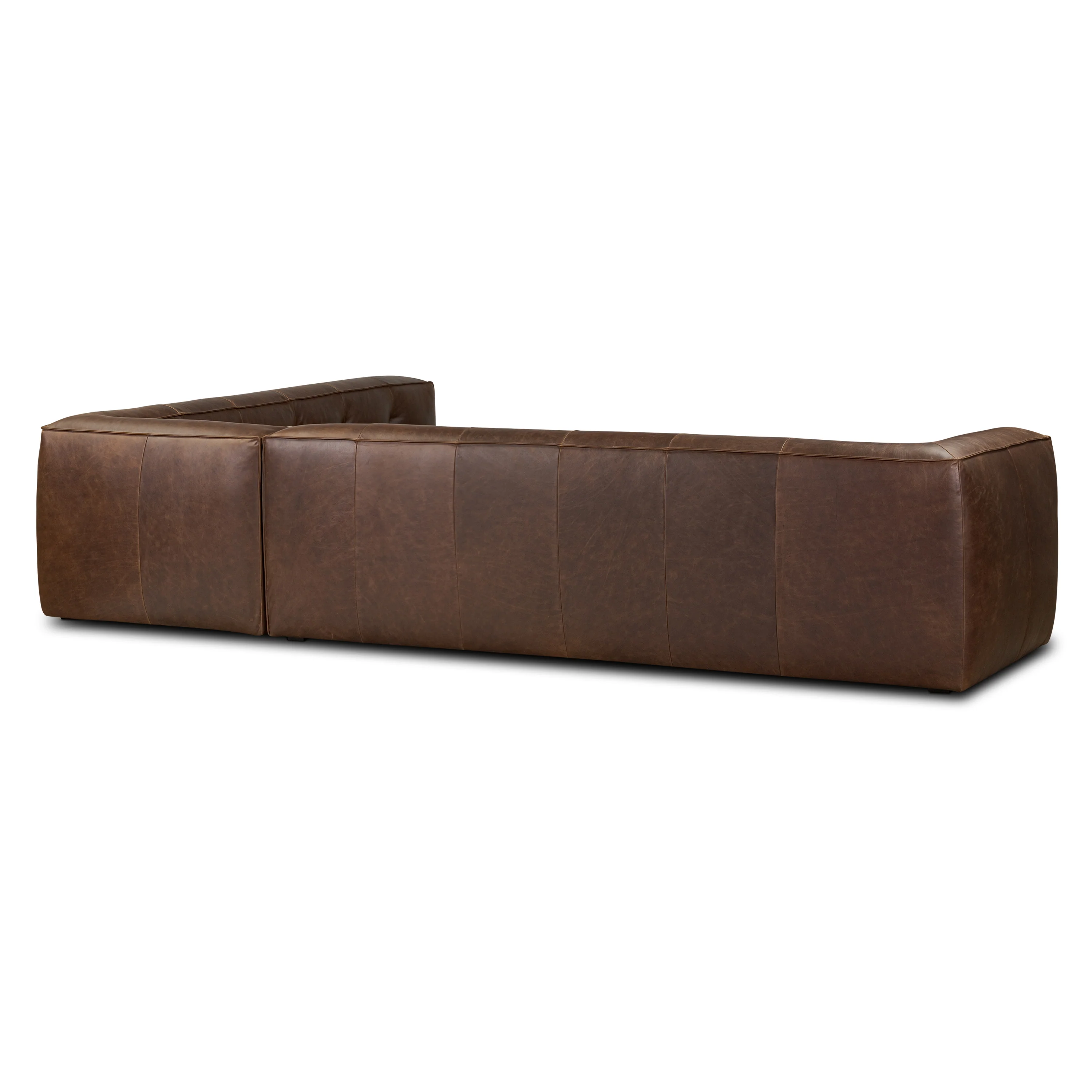 Capa 129" Leather L-Shaped Corner Sectional Sofa | Chocolate Brown - Image 6