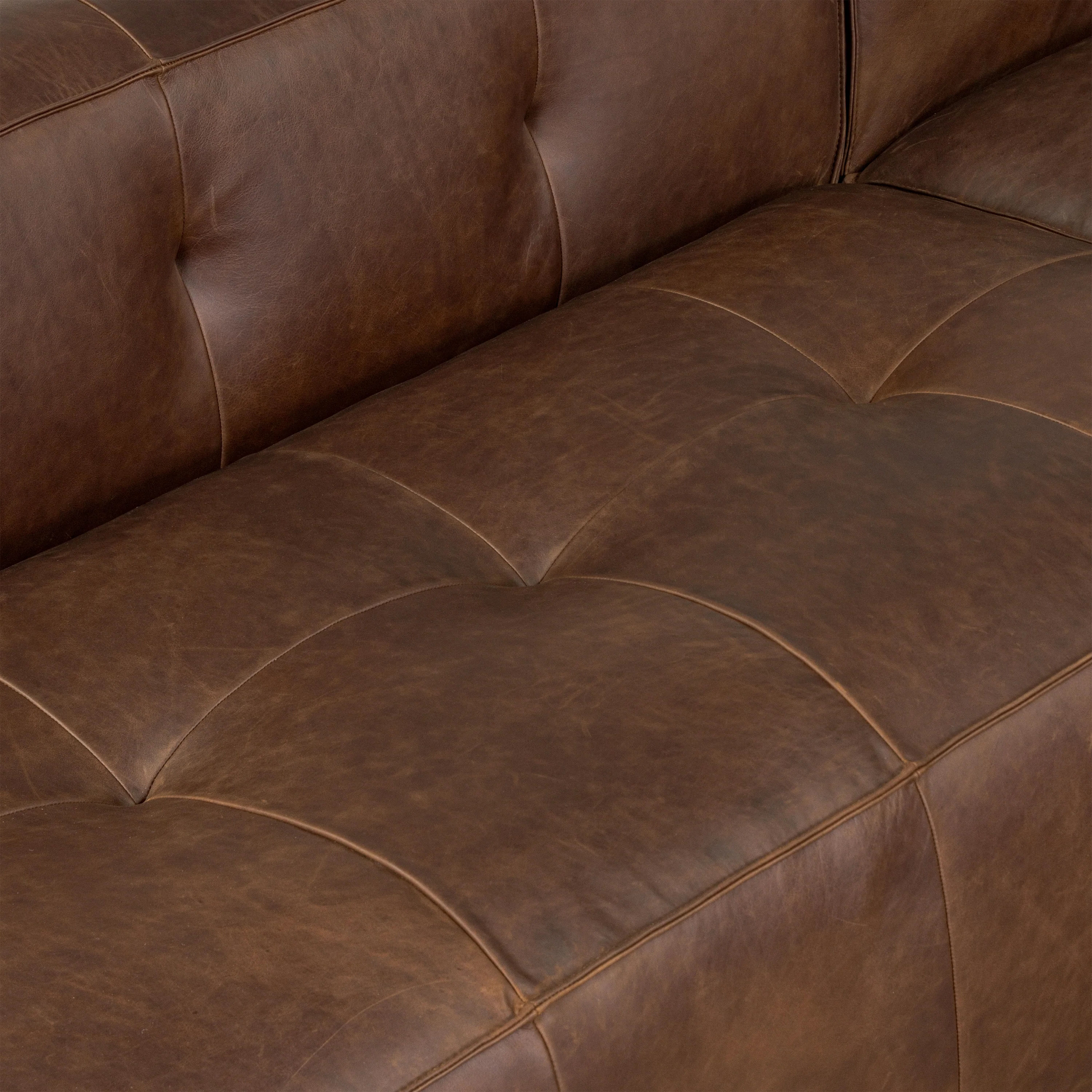Capa 129" Leather L-Shaped Corner Sectional Sofa | Chocolate Brown - Image 7