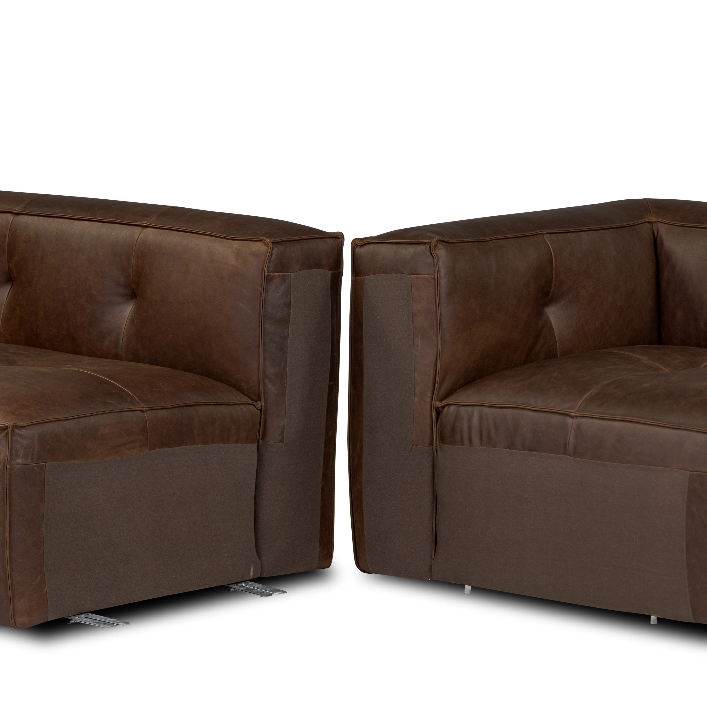 Capa 129" Leather L-Shaped Corner Sectional Sofa | Chocolate Brown - Image 8