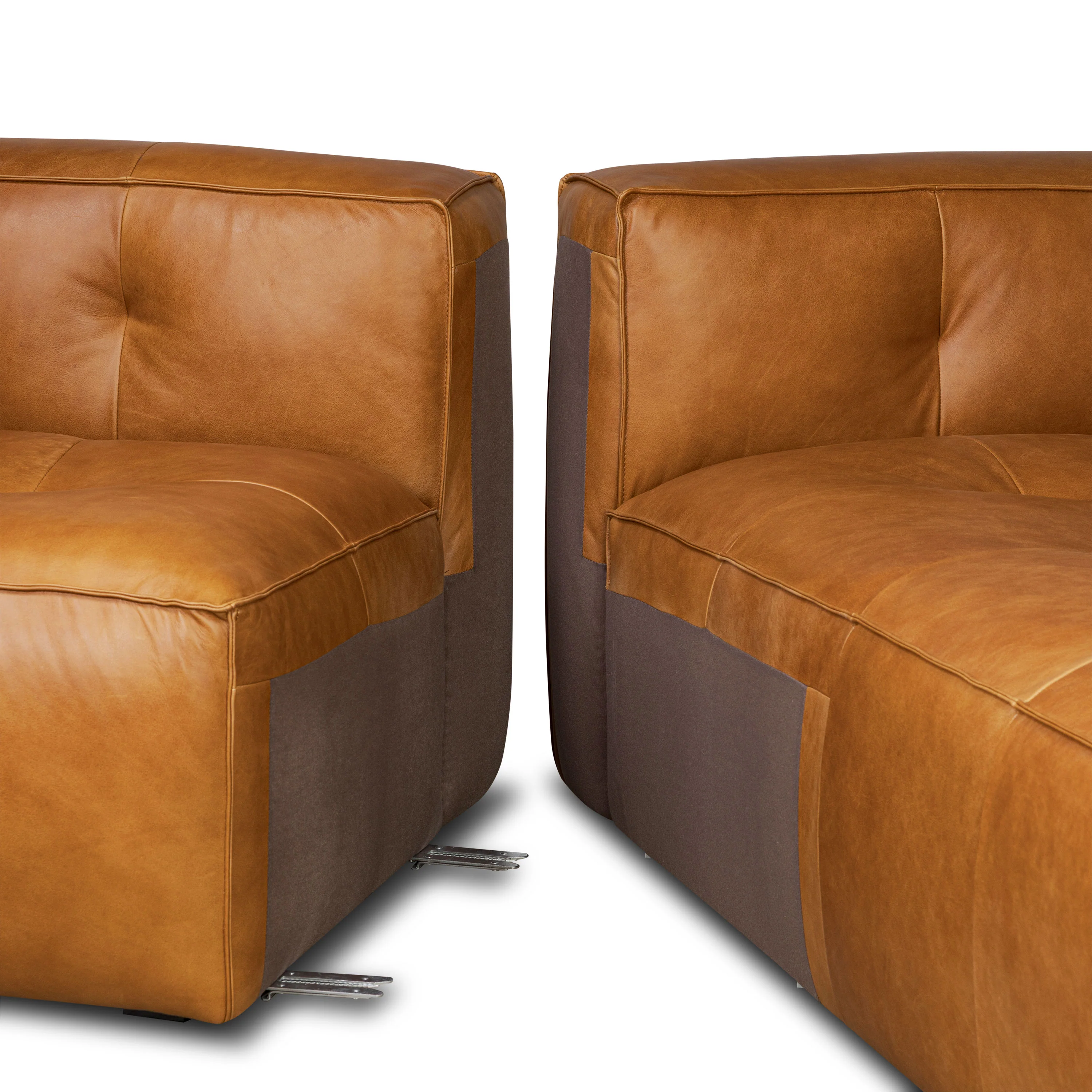 Capa 129" Leather L-Shaped Corner Sectional Sofa | Saddle Tan - Image 11