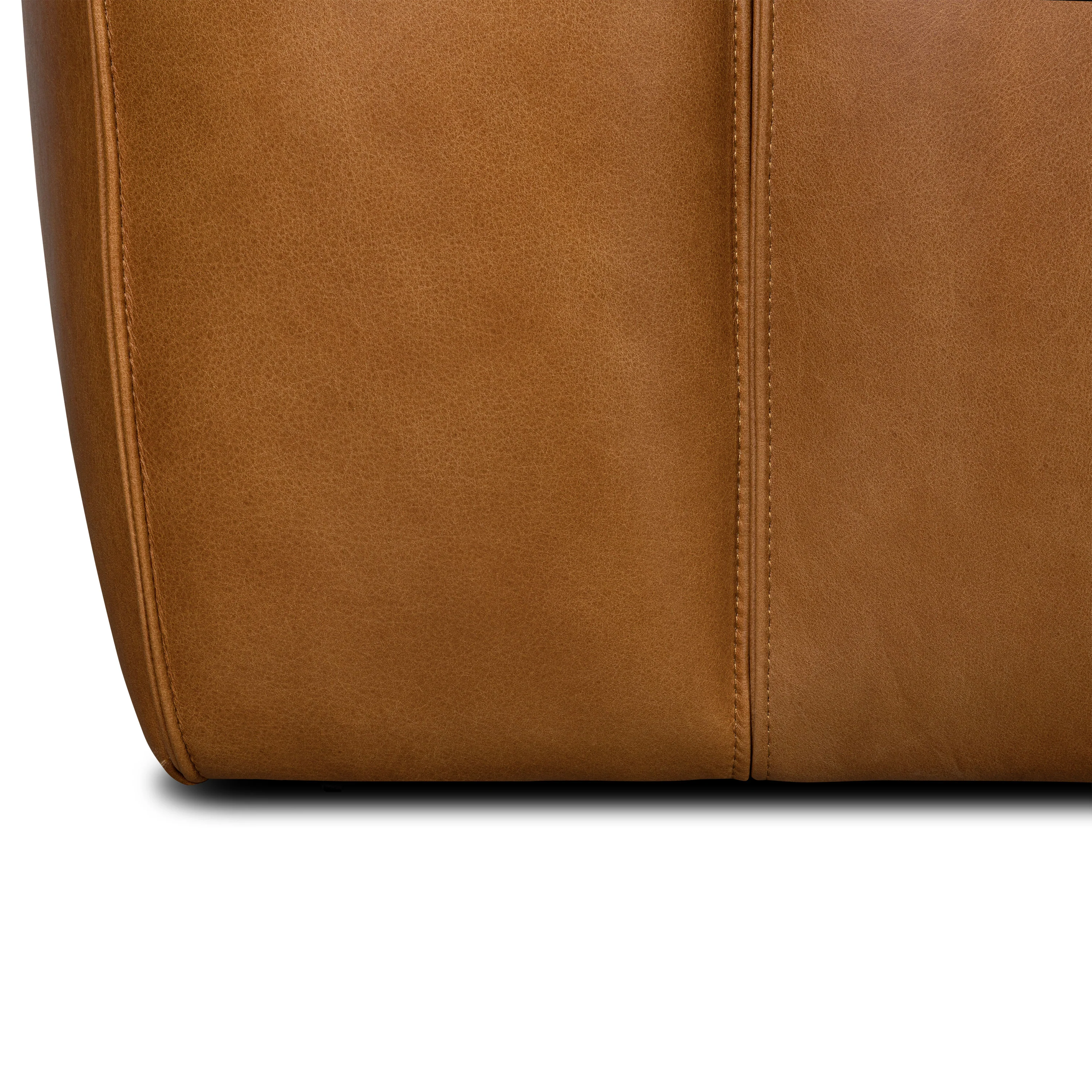 Capa 129" Leather L-Shaped Corner Sectional Sofa | Saddle Tan - Image 13