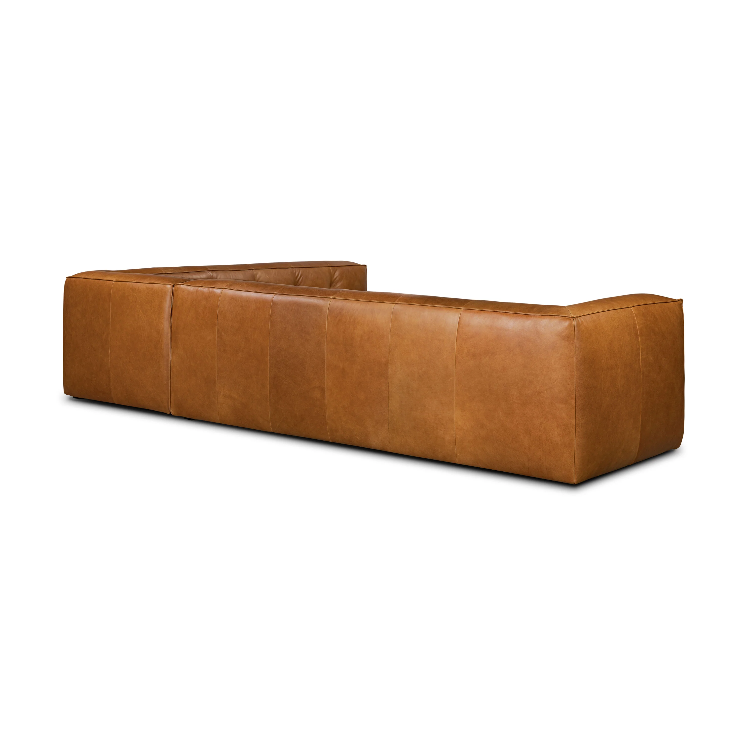 Capa 129" Leather L-Shaped Corner Sectional Sofa | Saddle Tan - Image 5