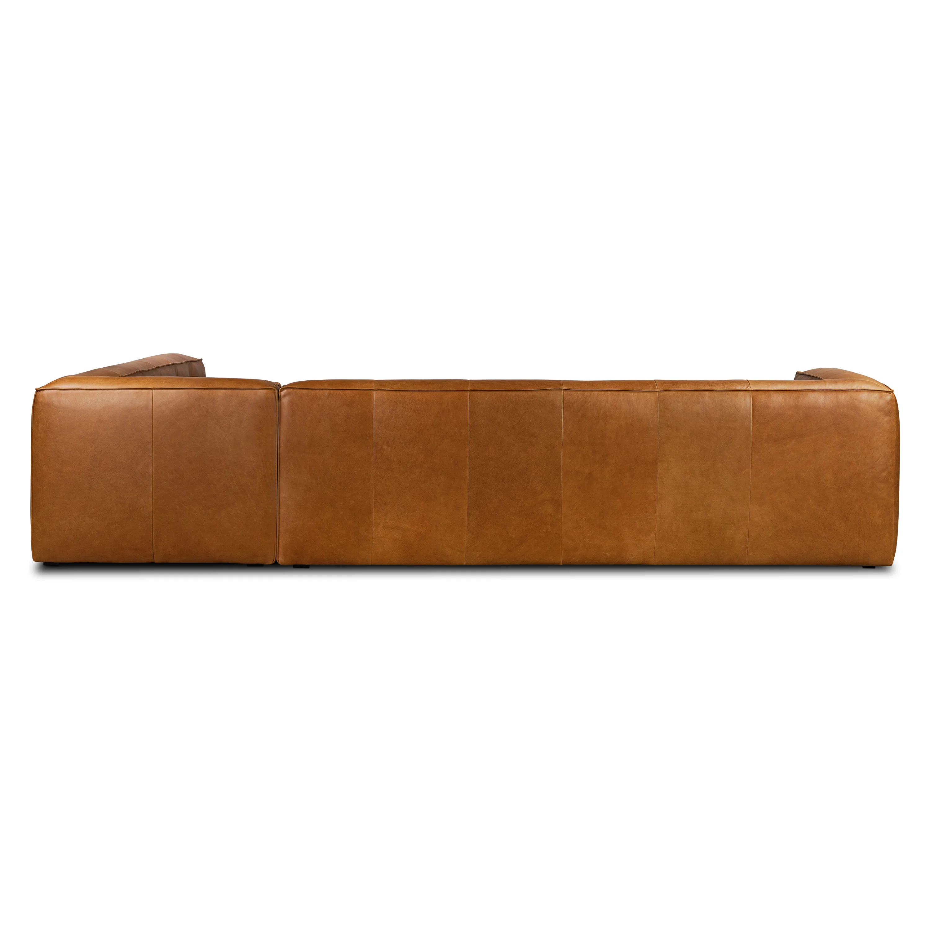 Capa 129" Leather L-Shaped Corner Sectional Sofa | Saddle Tan - Image 6