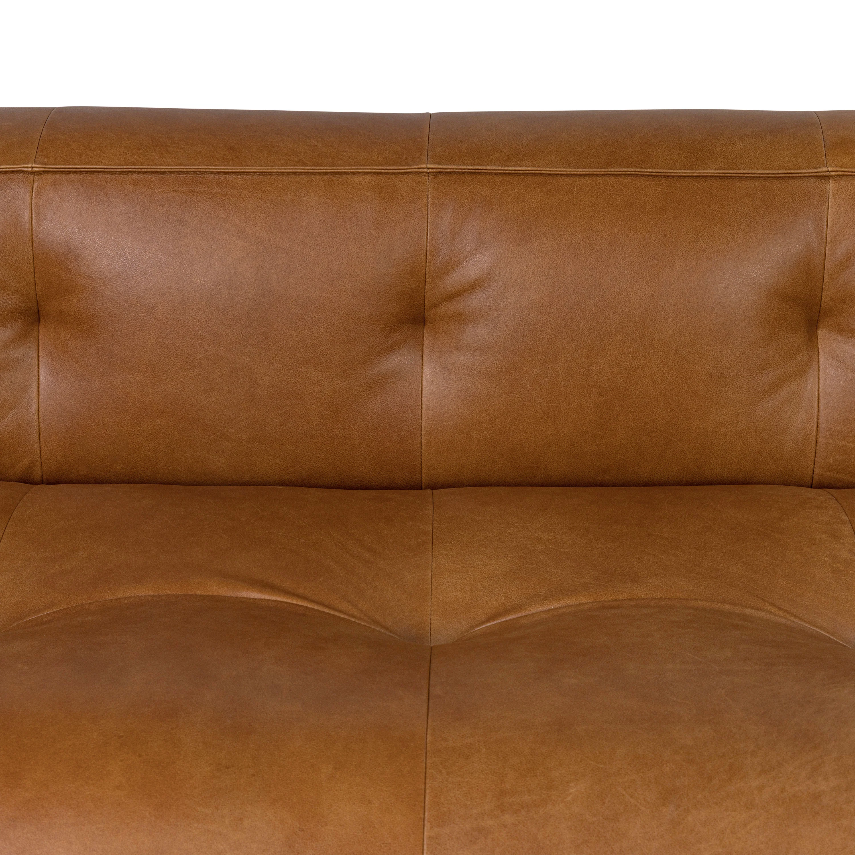 Capa 129" Leather L-Shaped Corner Sectional Sofa | Saddle Tan - Image 7