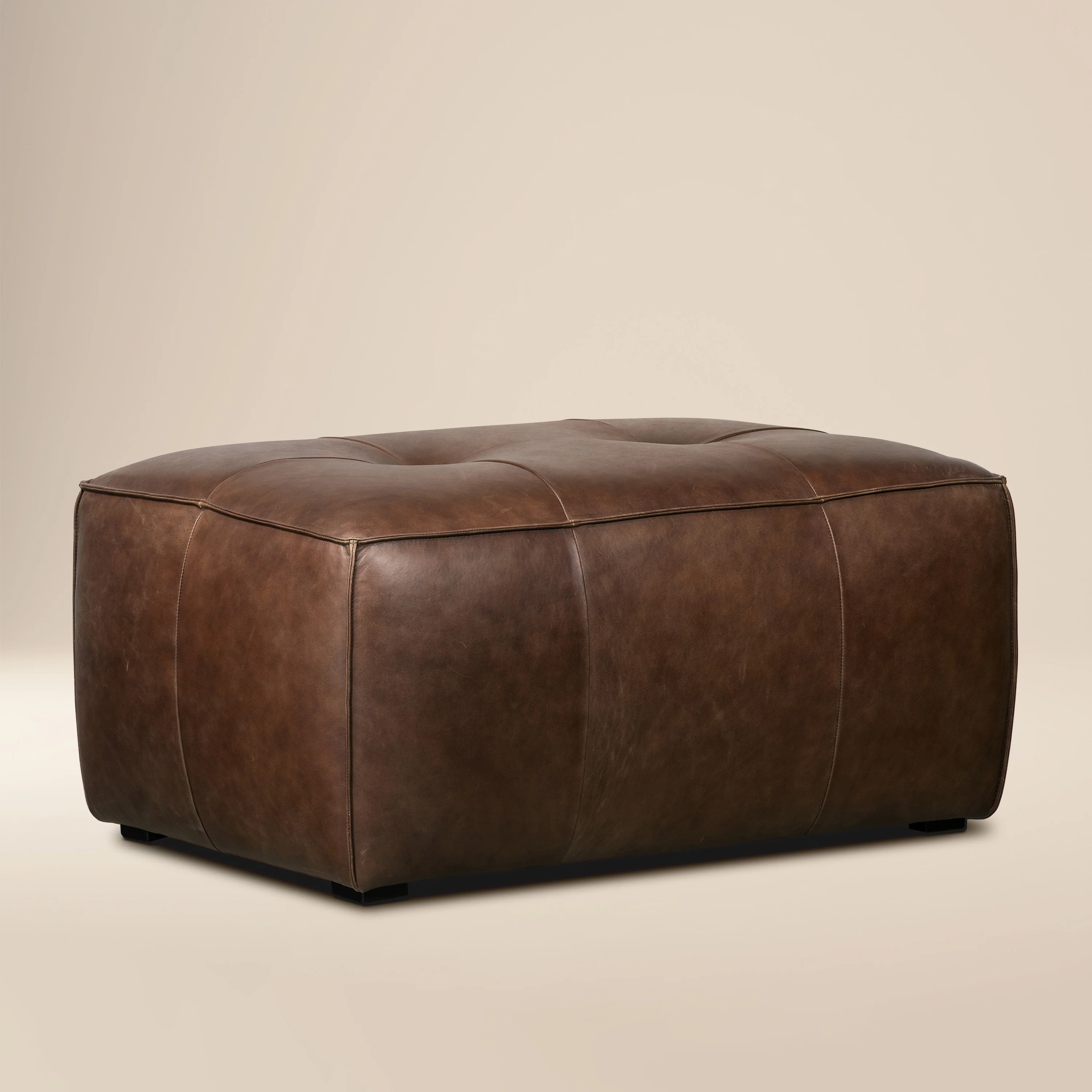 Capa Leather Ottoman | Chocolate Brown