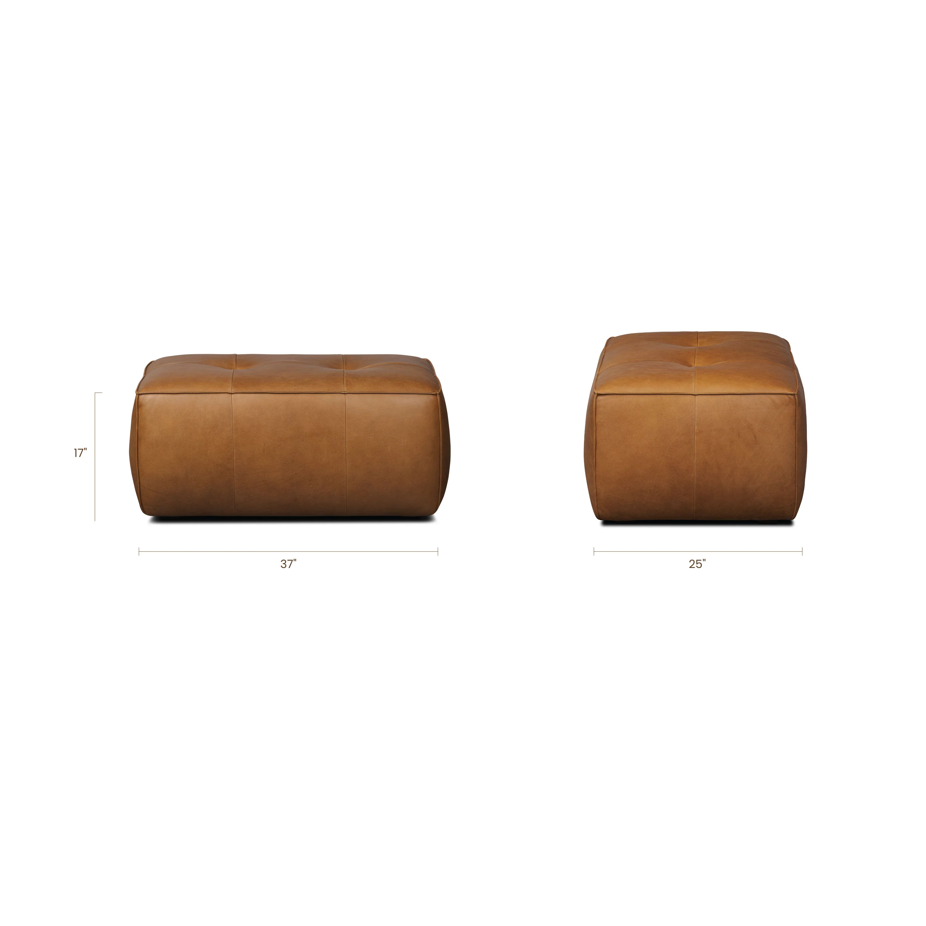 Capa Leather Ottoman | Saddle Tan - Image 13