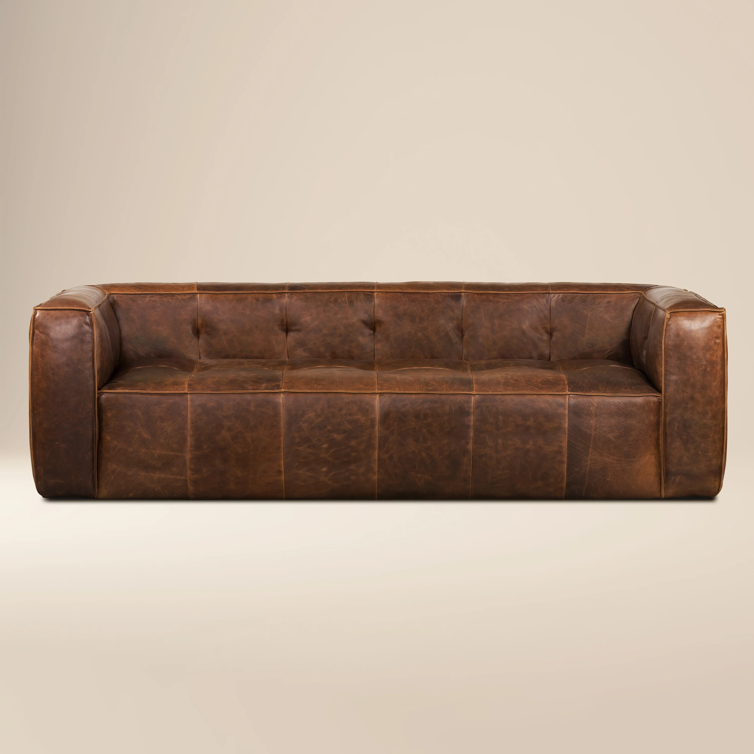 Capa 96.5" Leather Sofa | Chocolate Brown