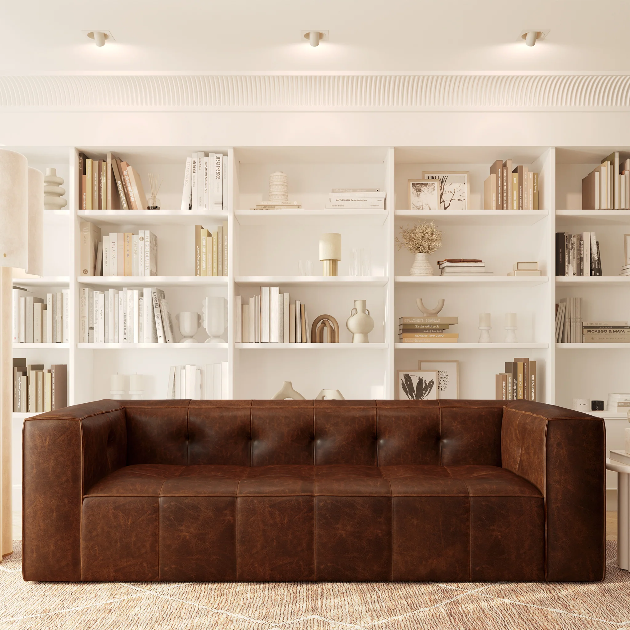 Capa 96.5" Leather Sofa | Chocolate Brown - Image 2