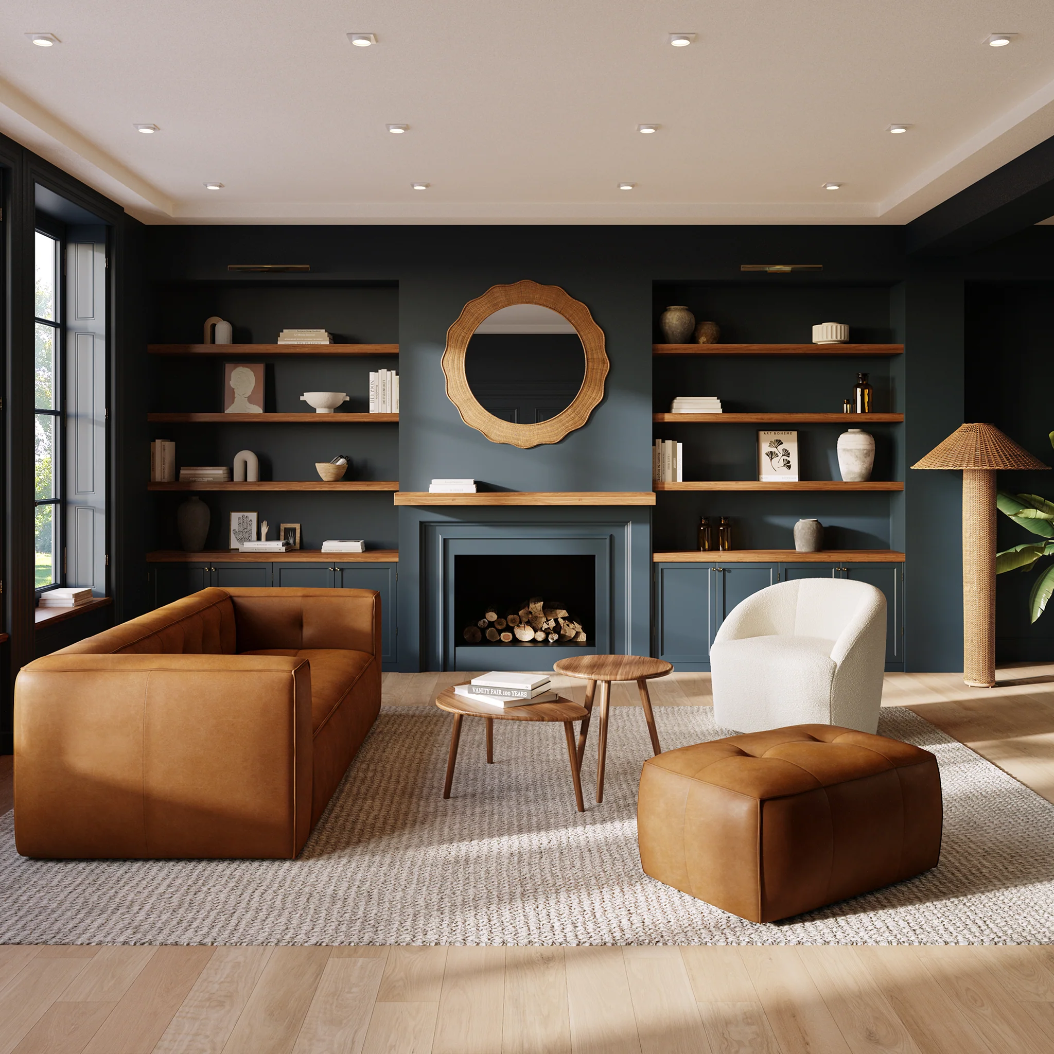 Capa 96.5" Leather Sofa | Saddle Tan - Image 3
