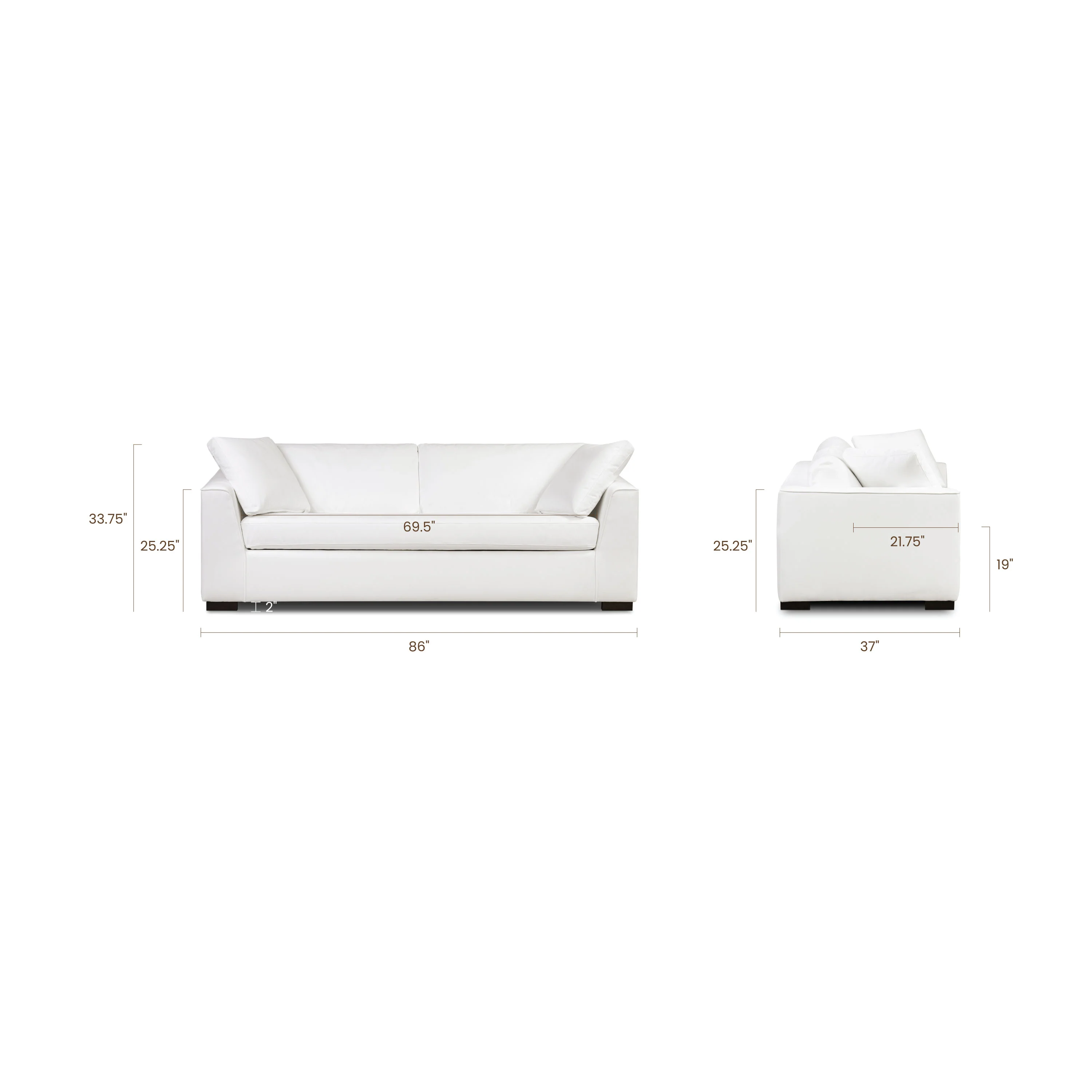 Capri 86" Pull-Out Sofa Bed | Cotton White - Image 15
