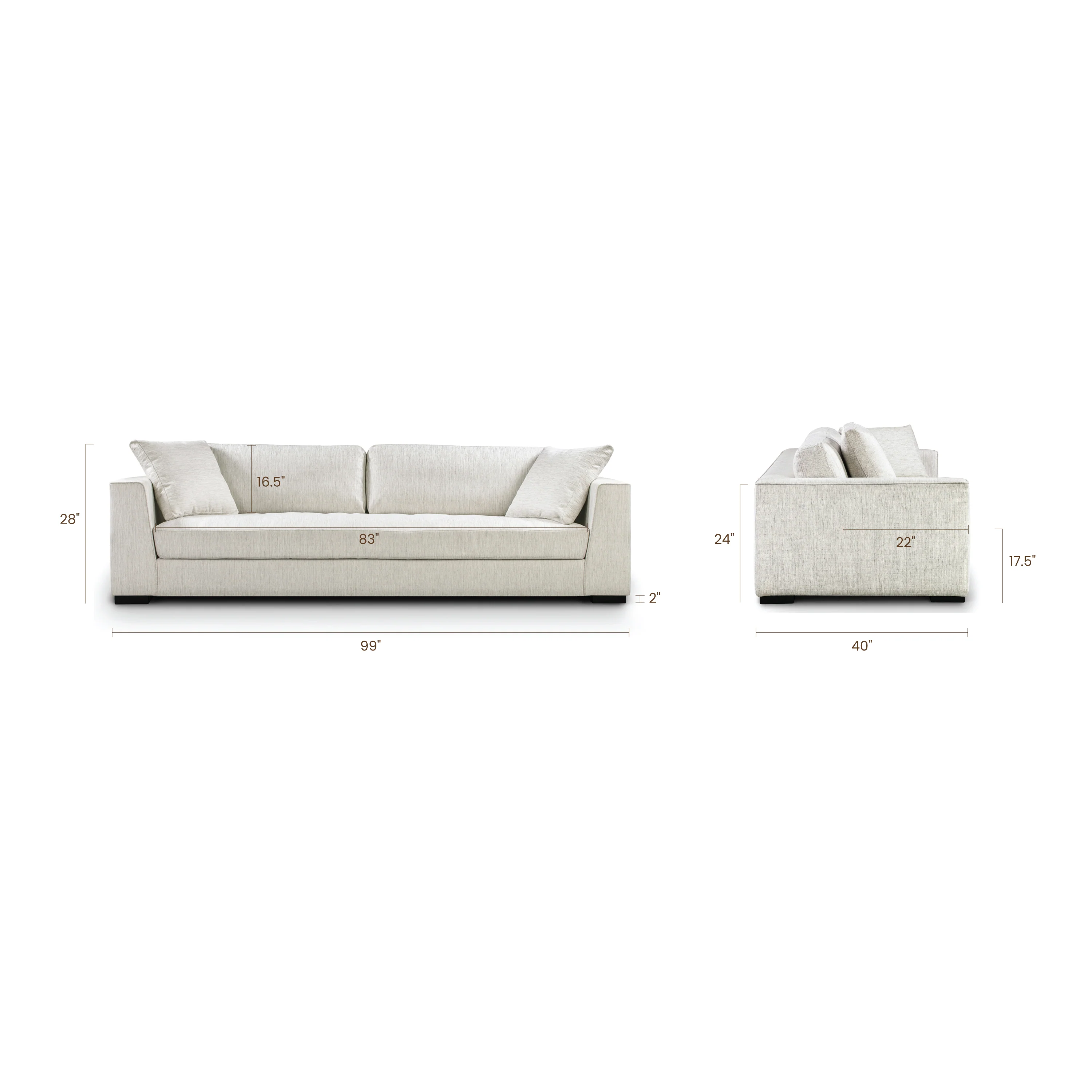 Capri 99" Sofa | Bright Ash - Image 12