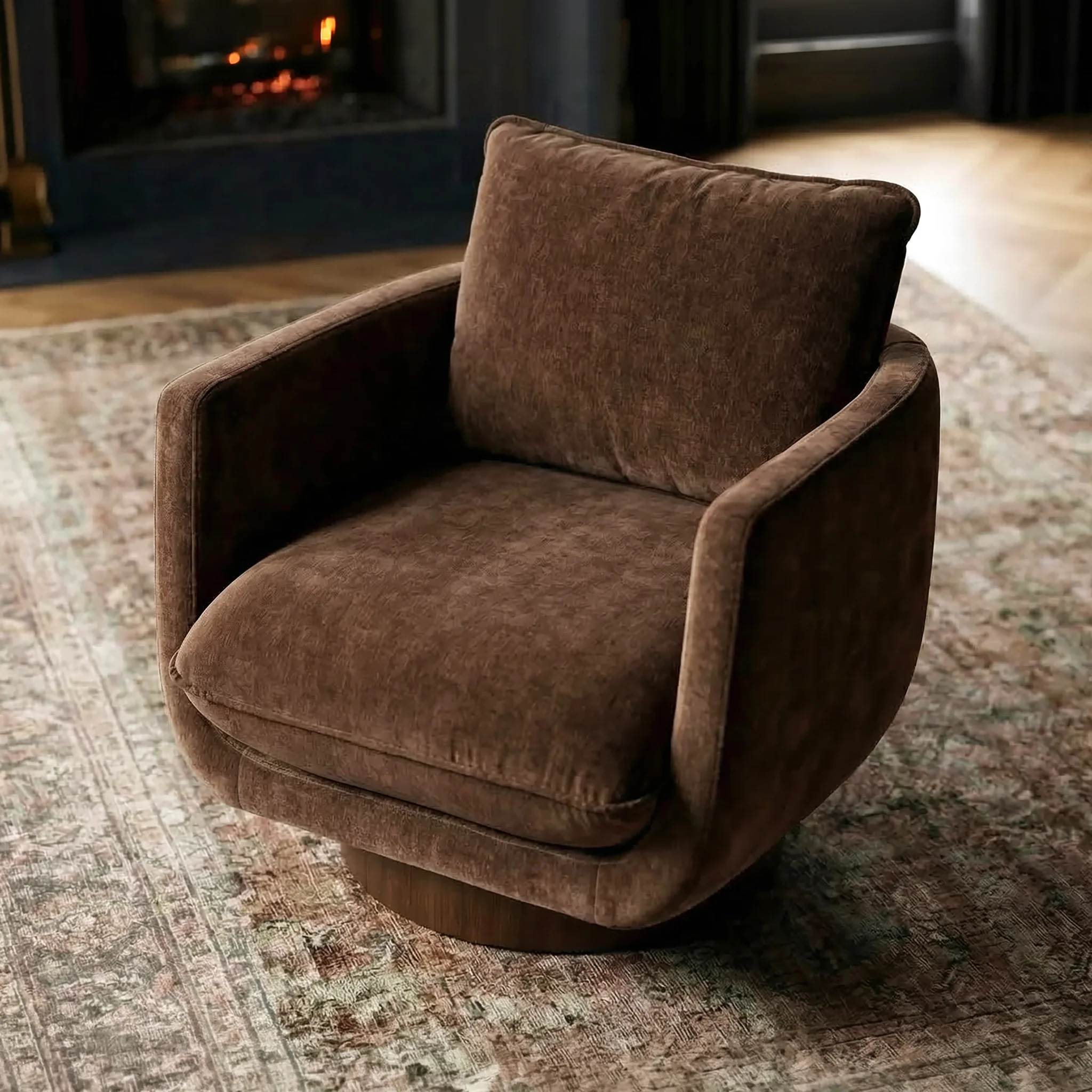 Carla Swivel Lounge Chair | Bronzer Brown - Image 3